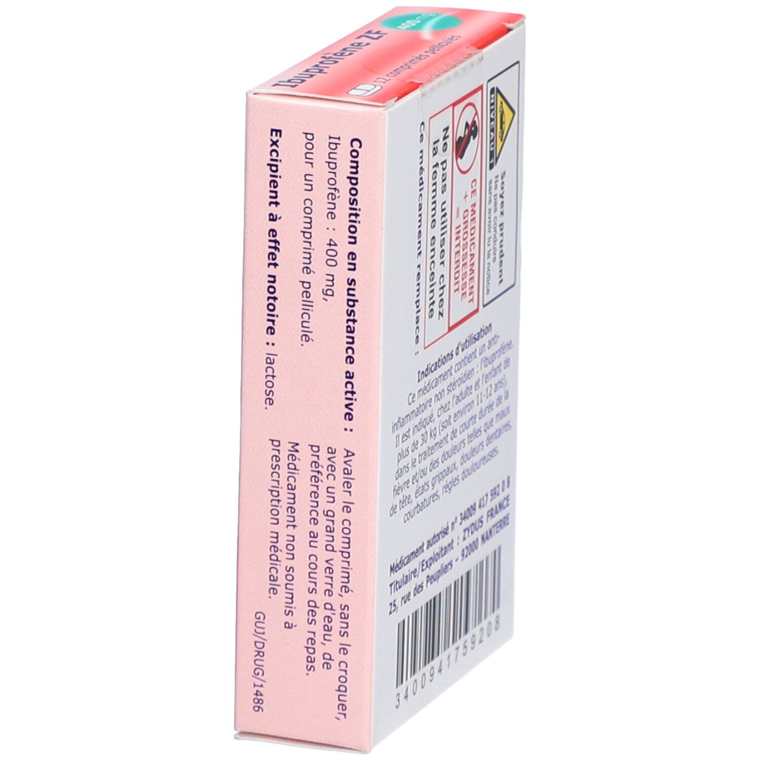 Ibuprofene ZF Comprimés pelliculés 400 mg
