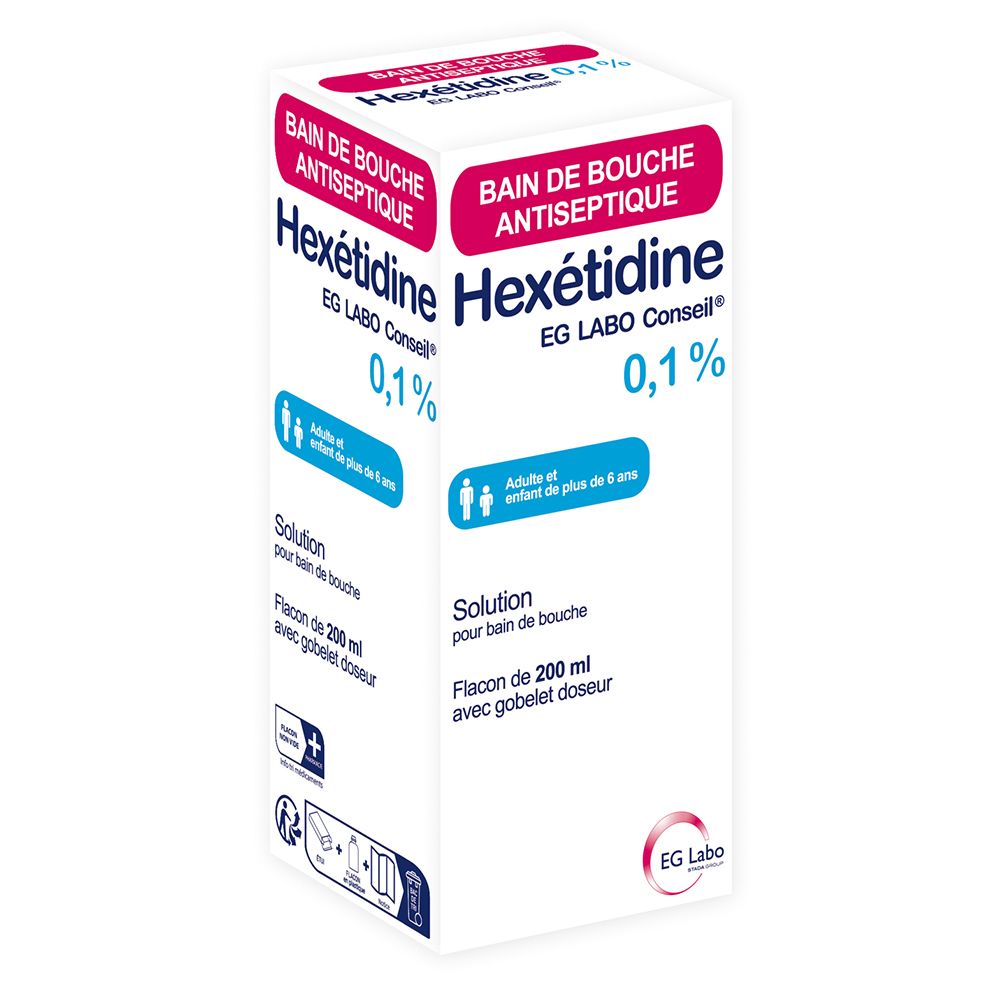 Hexétidine EG 0,1 % – Bain de Bouche Antiseptique