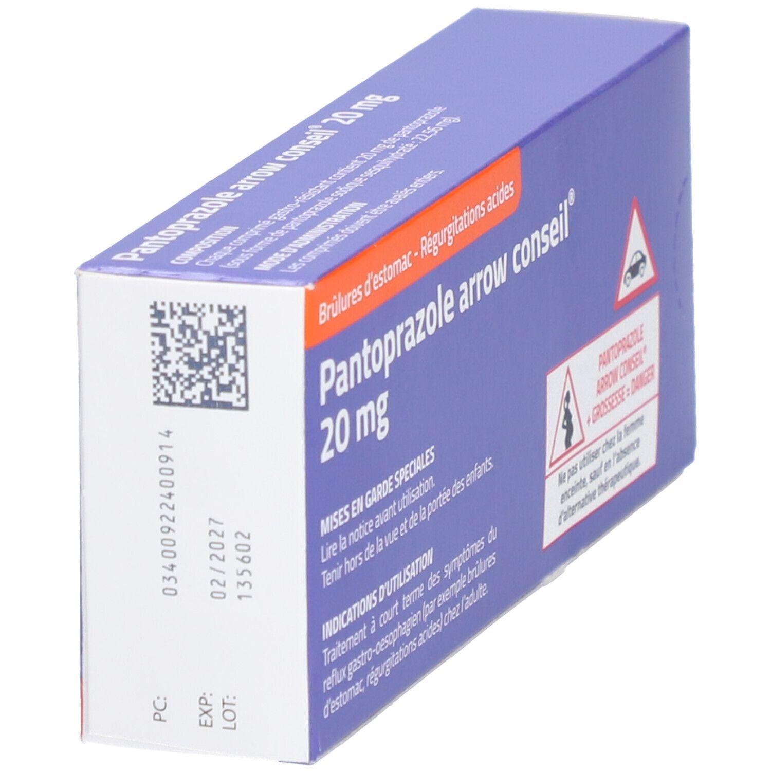 Arrow Pantoprazole 20 mg comprimés gastrorésistants