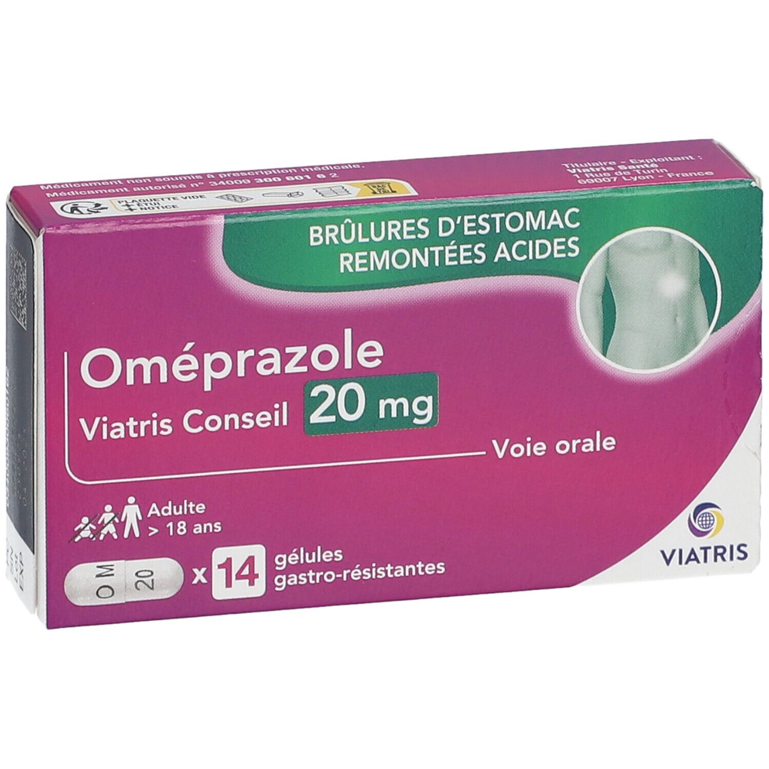 Oméprazole Mylan Conseil 20 mg