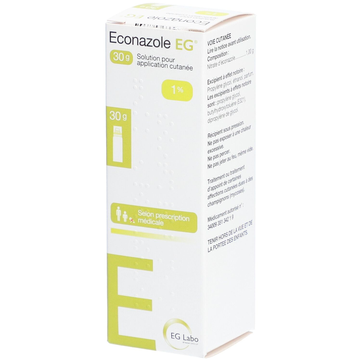 Econazole EG Solution pour application cutanée