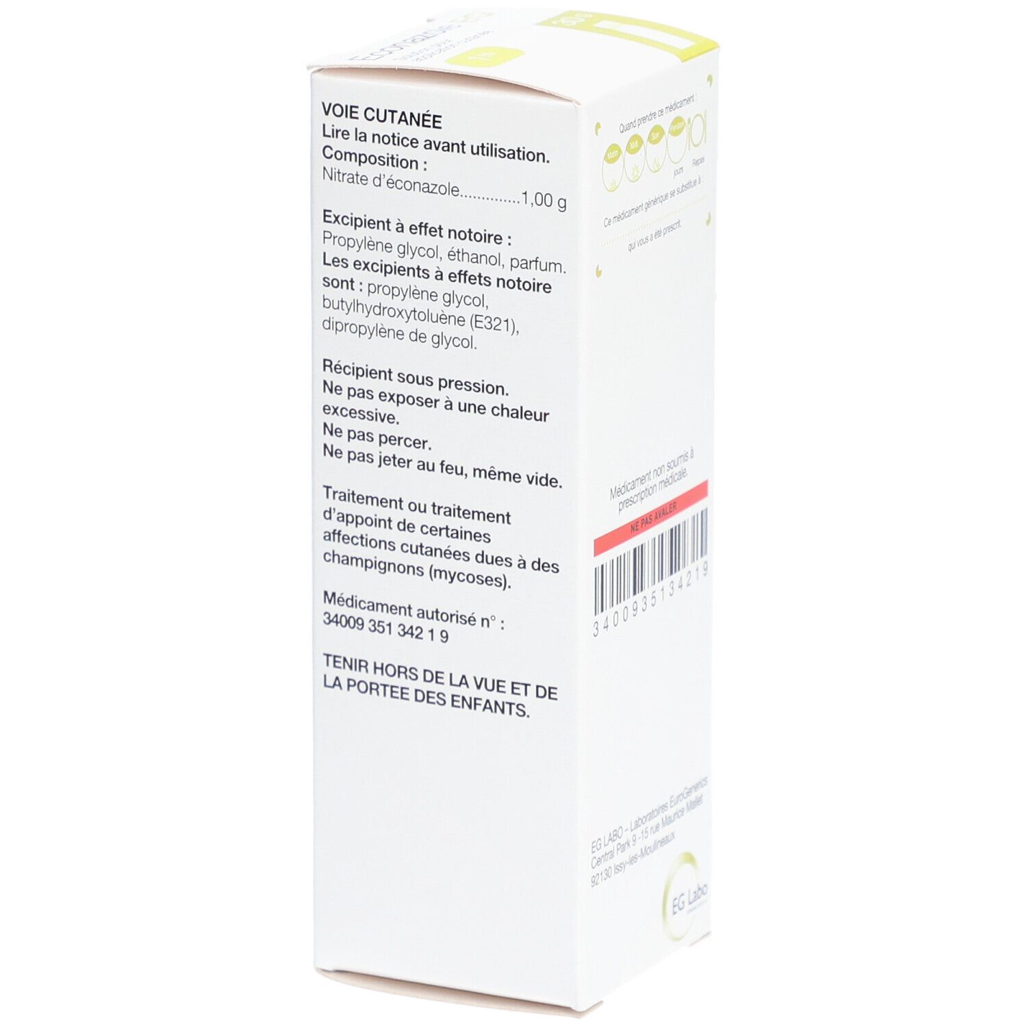Econazole EG Solution pour application cutanée
