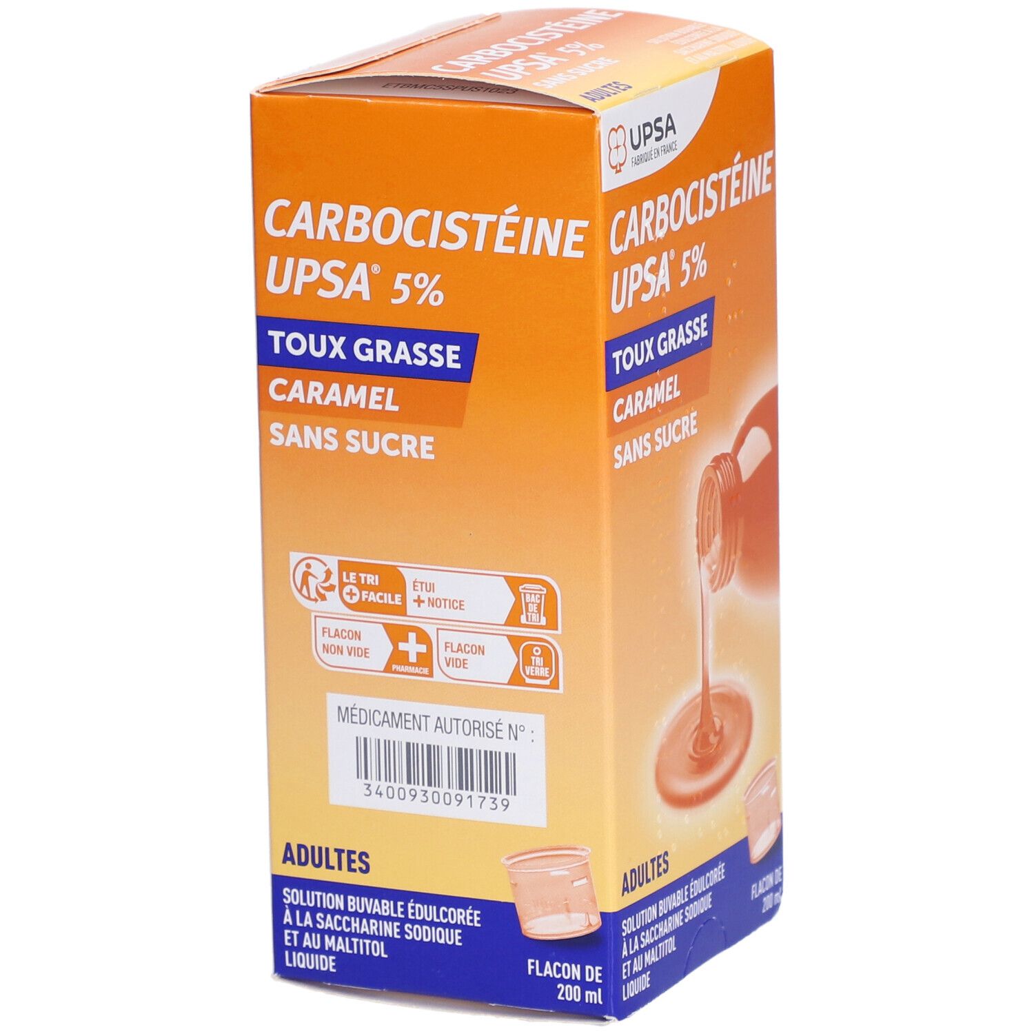 CARBOCISTÉINE 5% Toux Grasse Adulte - Sirop sans sucre