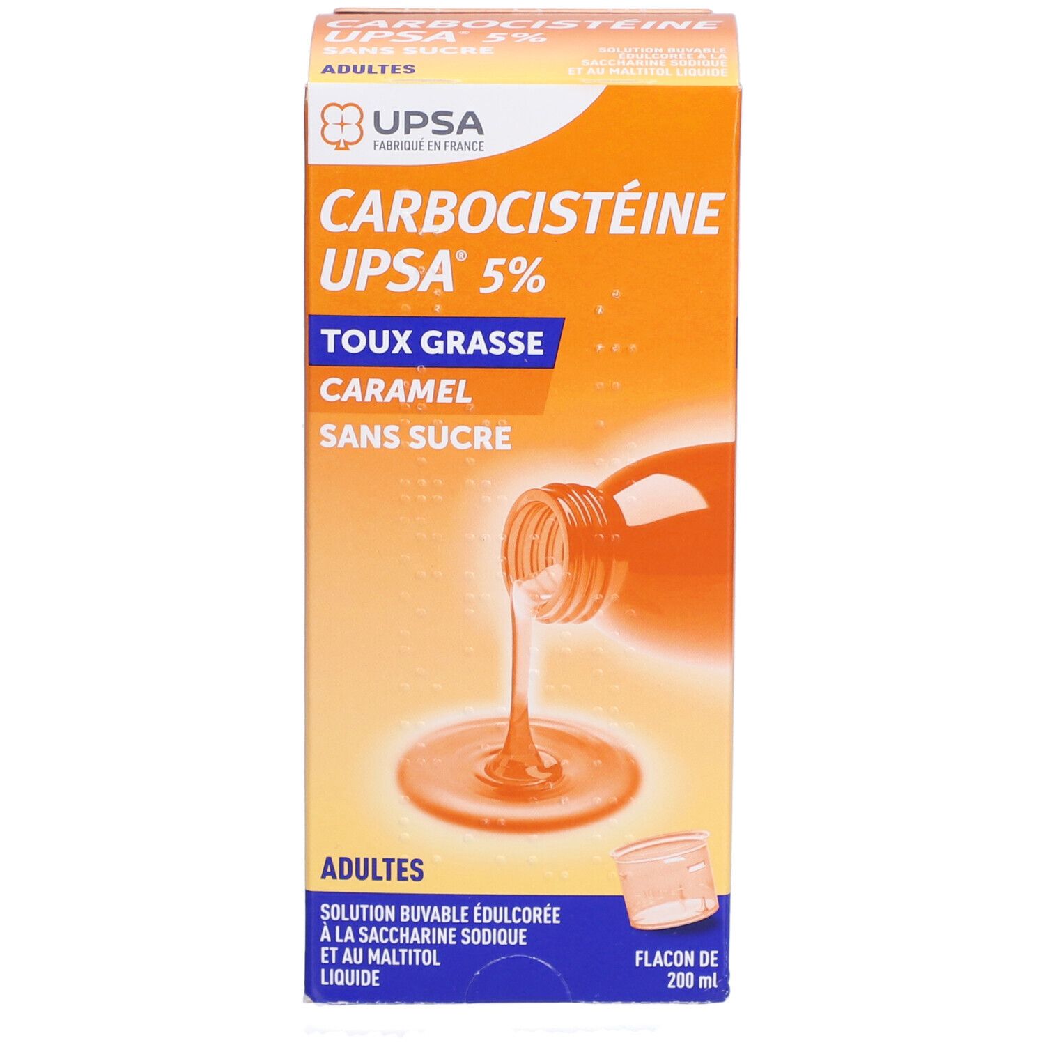 CARBOCISTÉINE 5% Toux Grasse Adulte - Sirop sans sucre