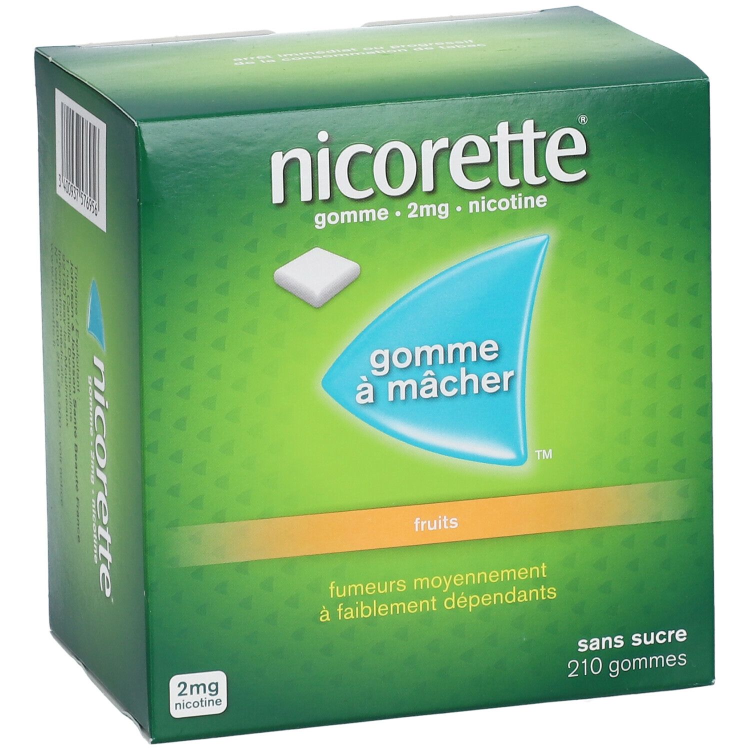 Nicorette® Gomme 2 mg Fruit sans sucre 210 pc(s) - Redcare Pharmacie