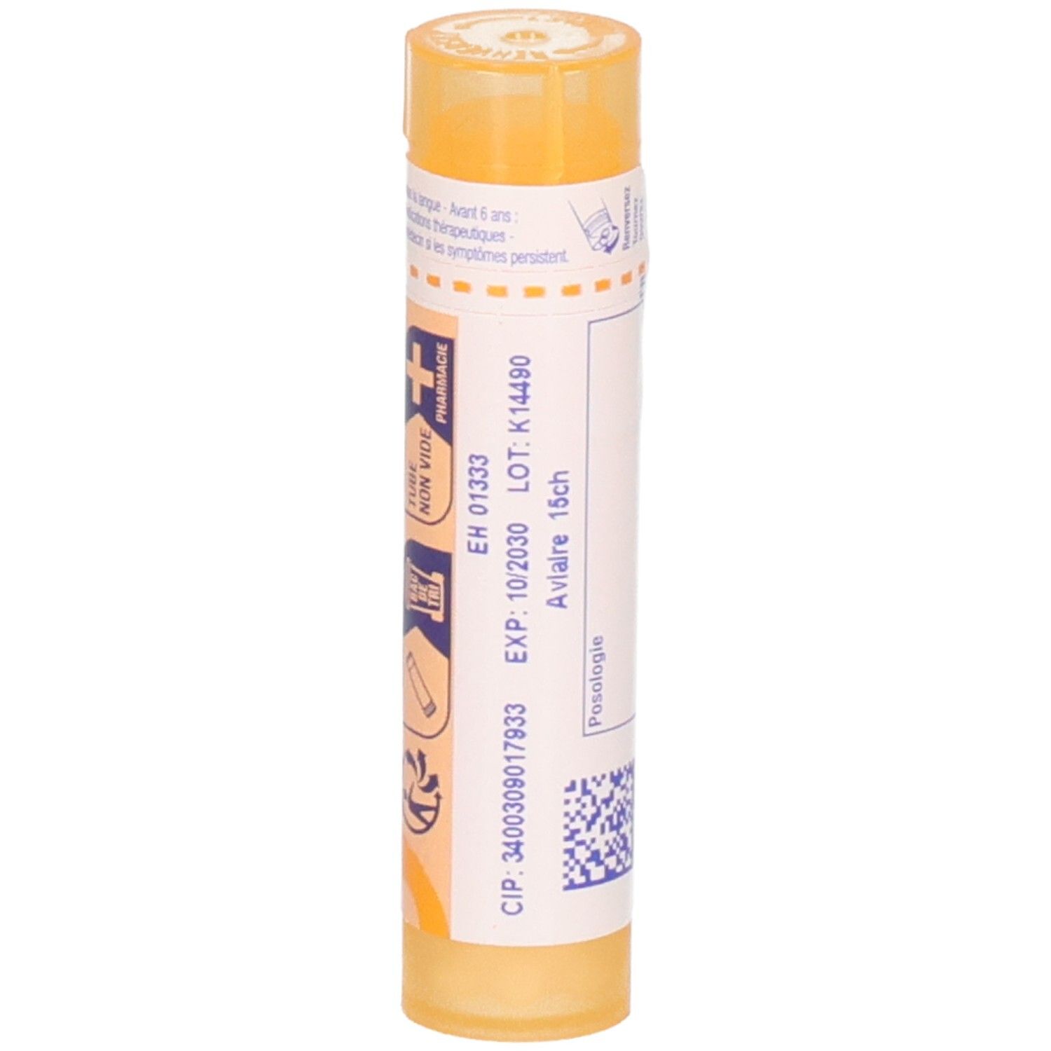 Tube granules AVIAIRE 15 CH avec numéro de lot