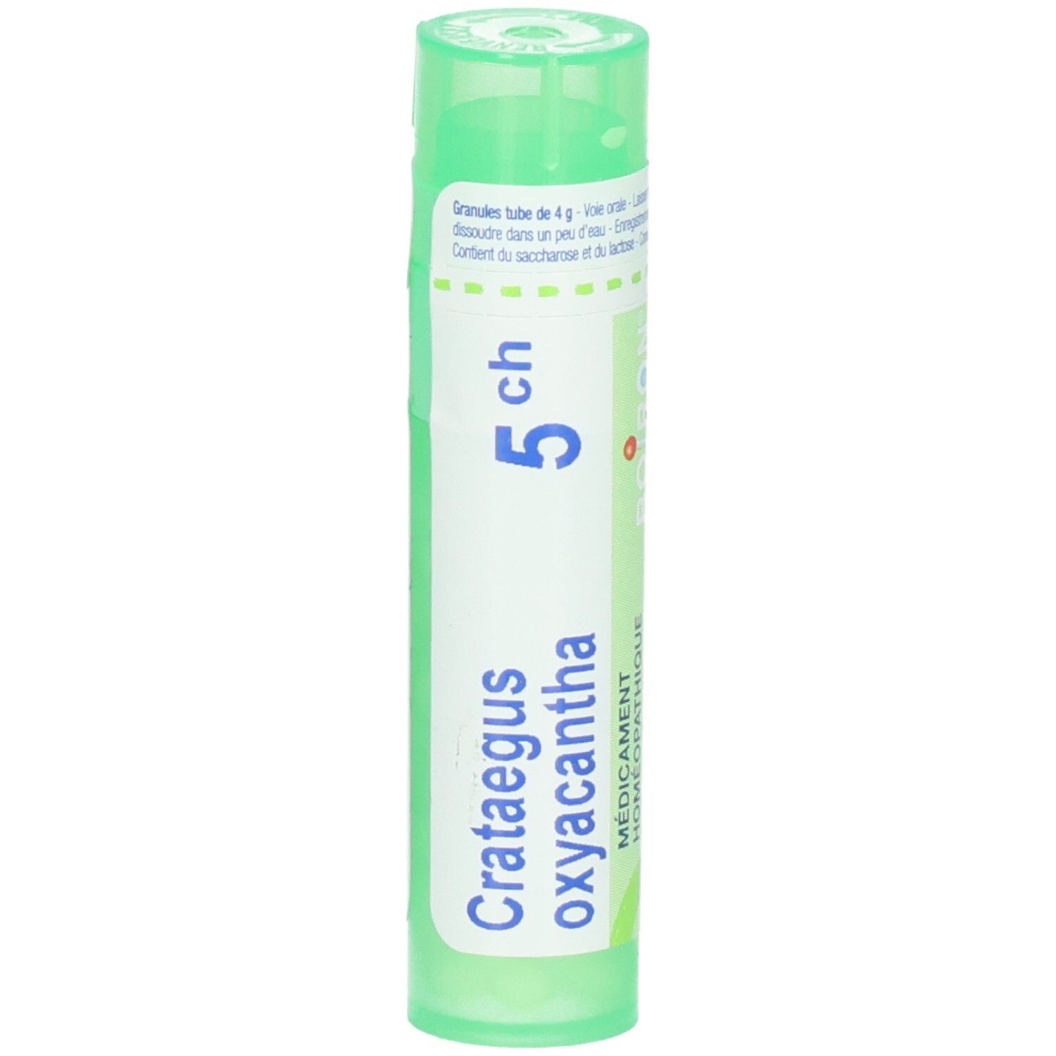 Tube vert avec granules, Crataegus oxyacantha 5 CH.