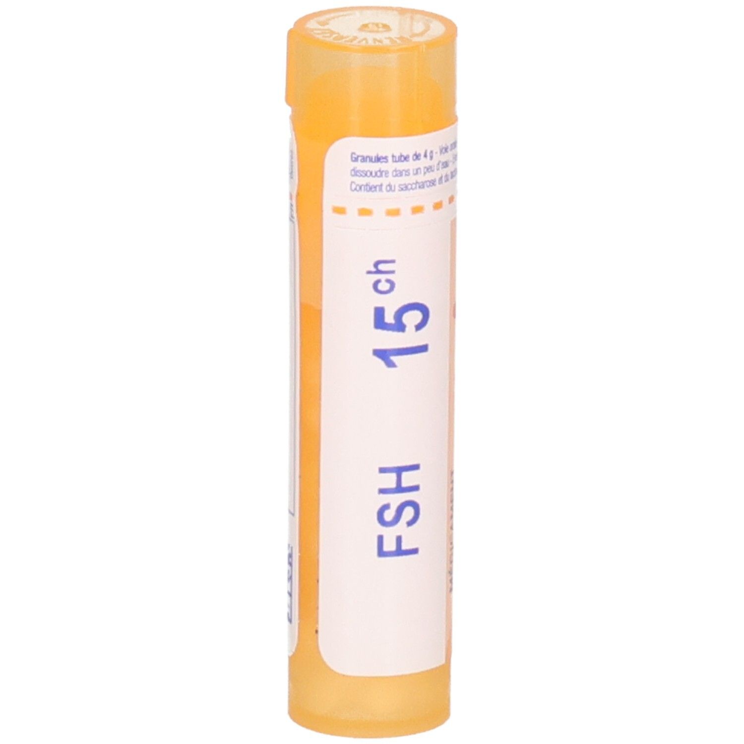 Tube orange avec étiquette blanche, FSH 15ch.
