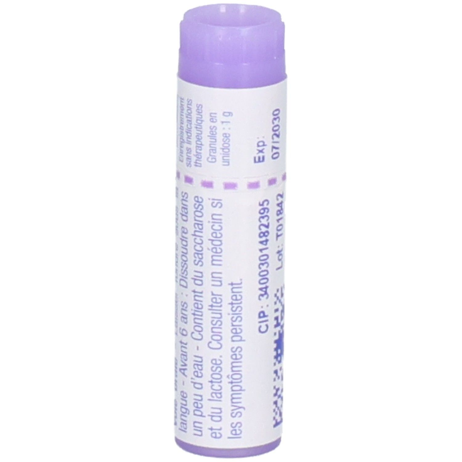 Tube Boiron Calcare carbonica 30 CH granules avec date d'expiration.