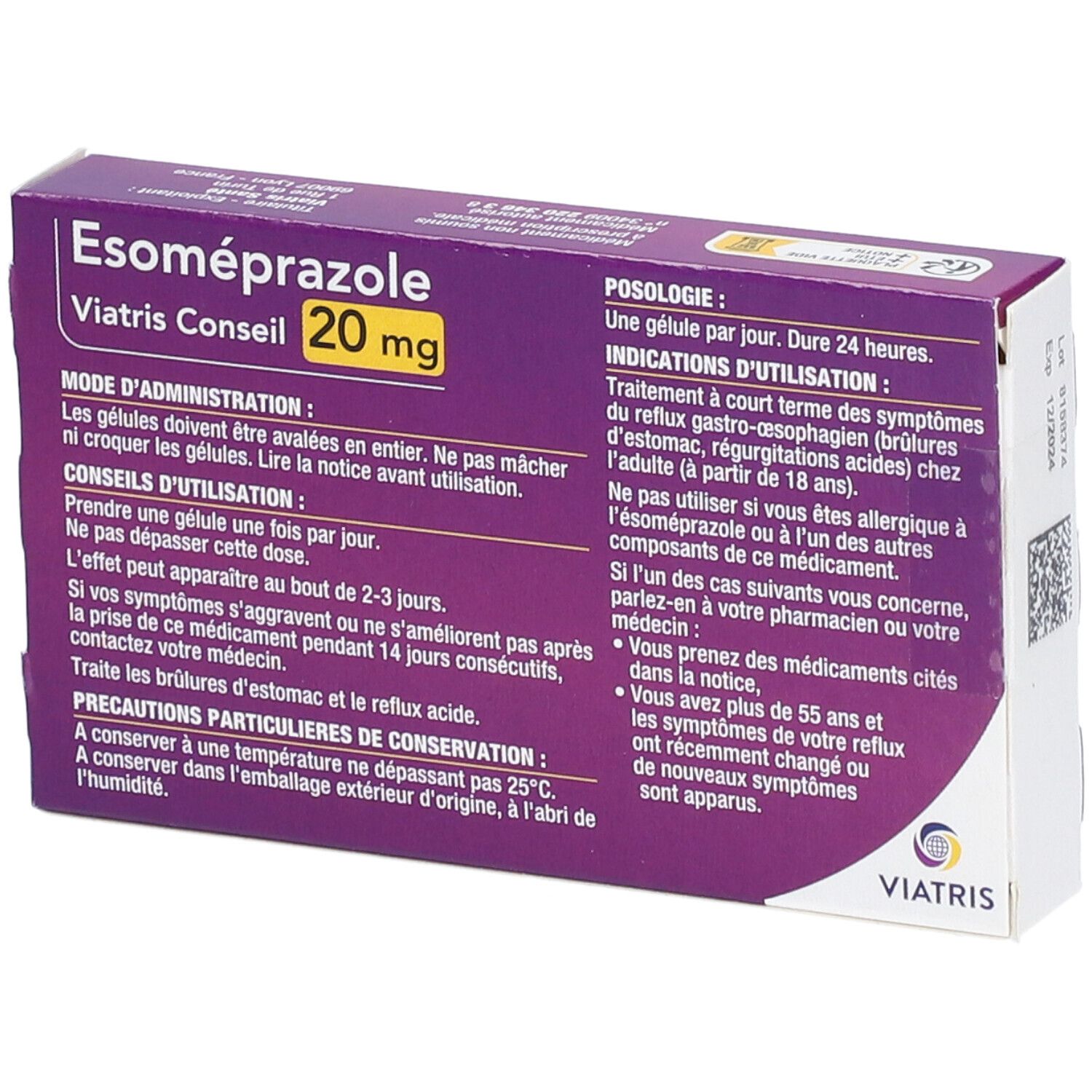 Esoméprazole Mylan Conseil 20 mg