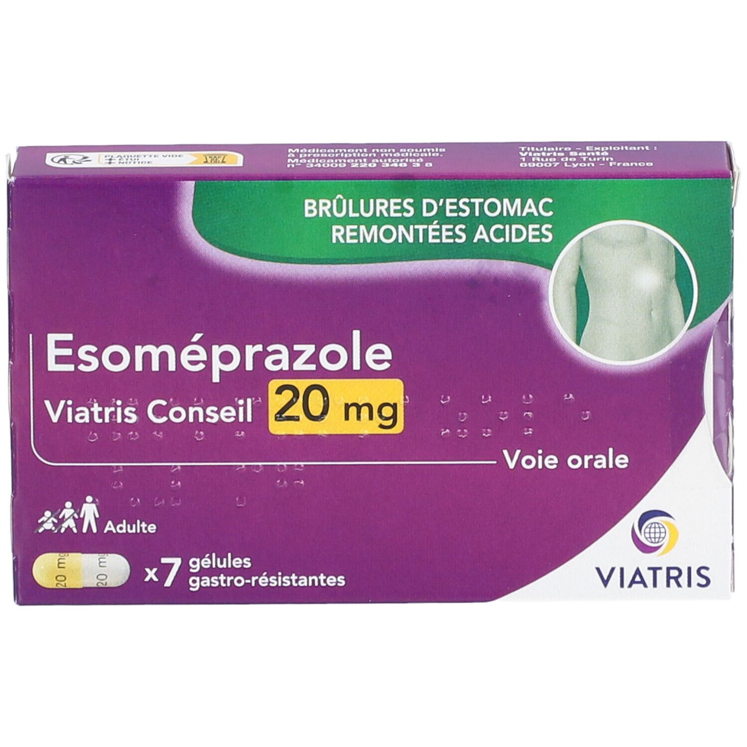 Esoméprazole Mylan Conseil 20 mg