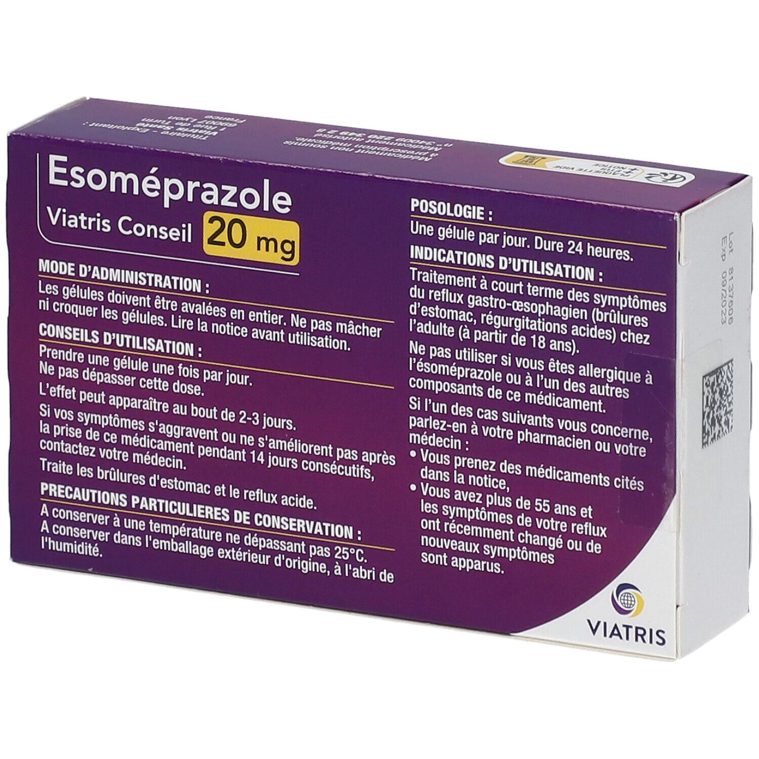 Esoméprazole Mylan Conseil 20 mg