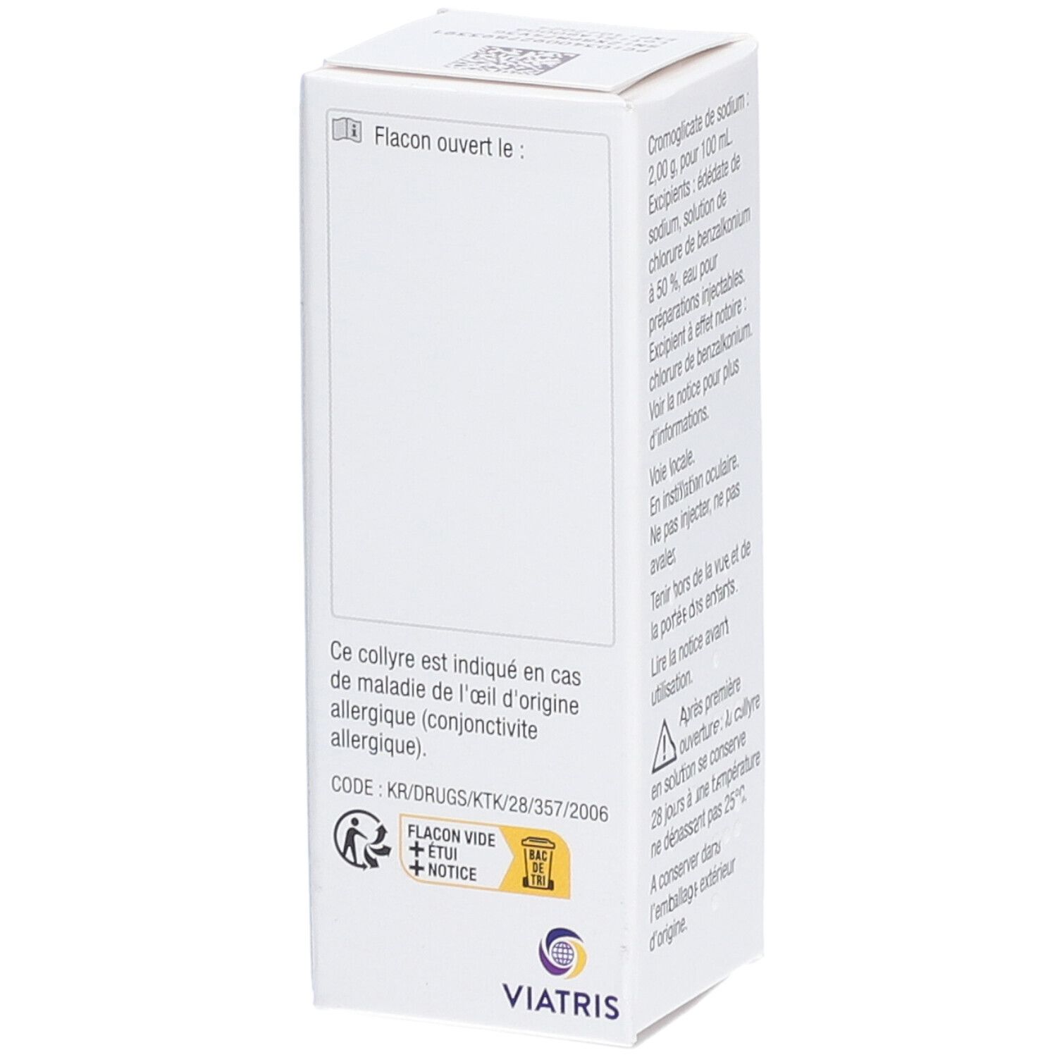 Viatris Cromoglicate de Sodium 2 % Collyre en Solution