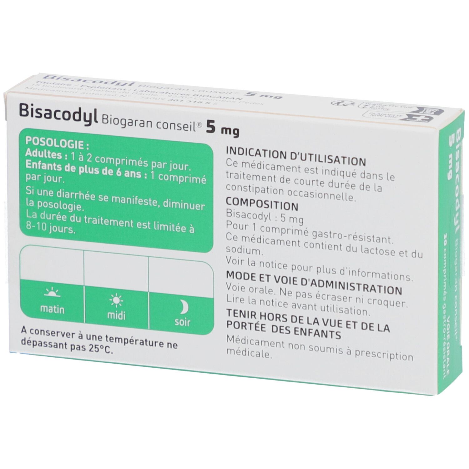 Biogaran Bisacodyl comprimés gastro-résistants