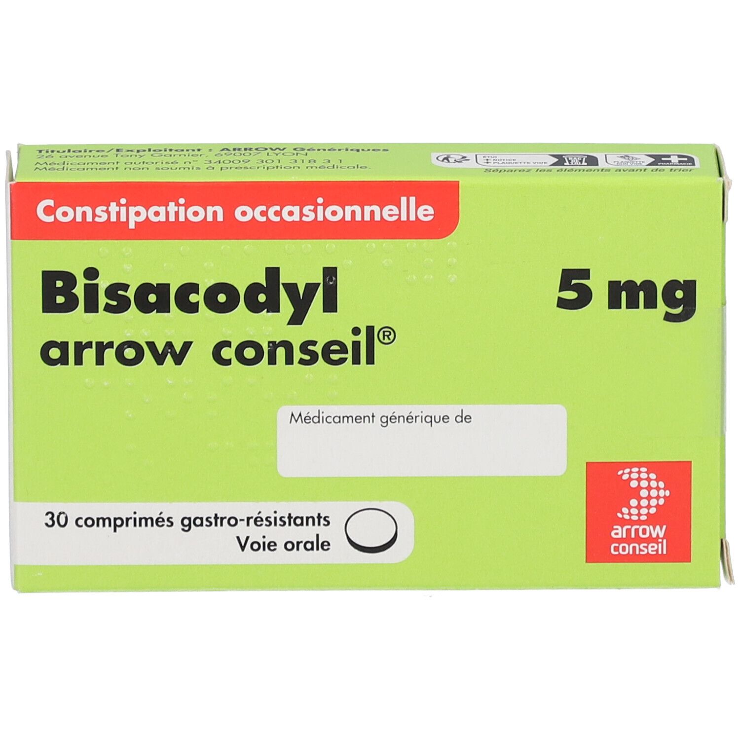 Bisacodyl arrow conseil® 5 mg