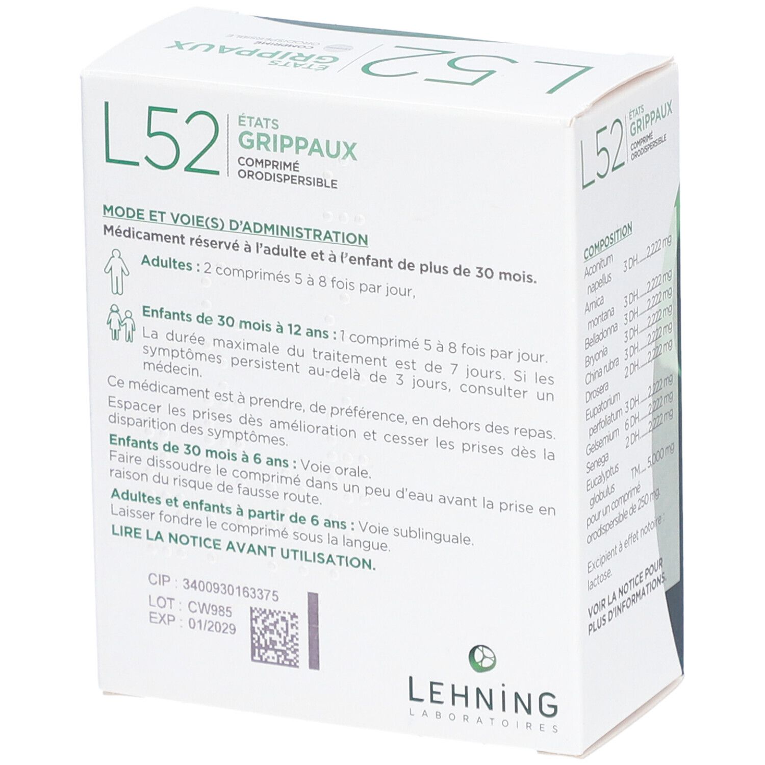 Lehning L52 Comprimés Orodispersibles