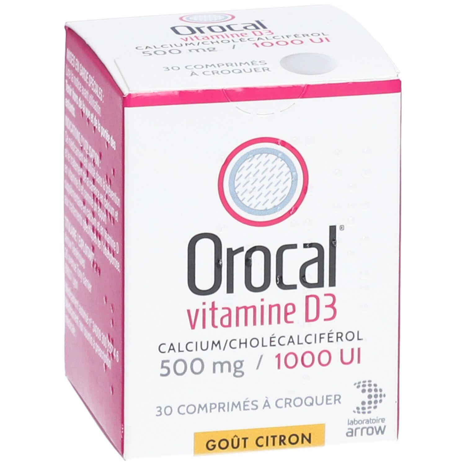 Orocal Vitamine D3 500 mg / 1000 UI comprimés à croquer