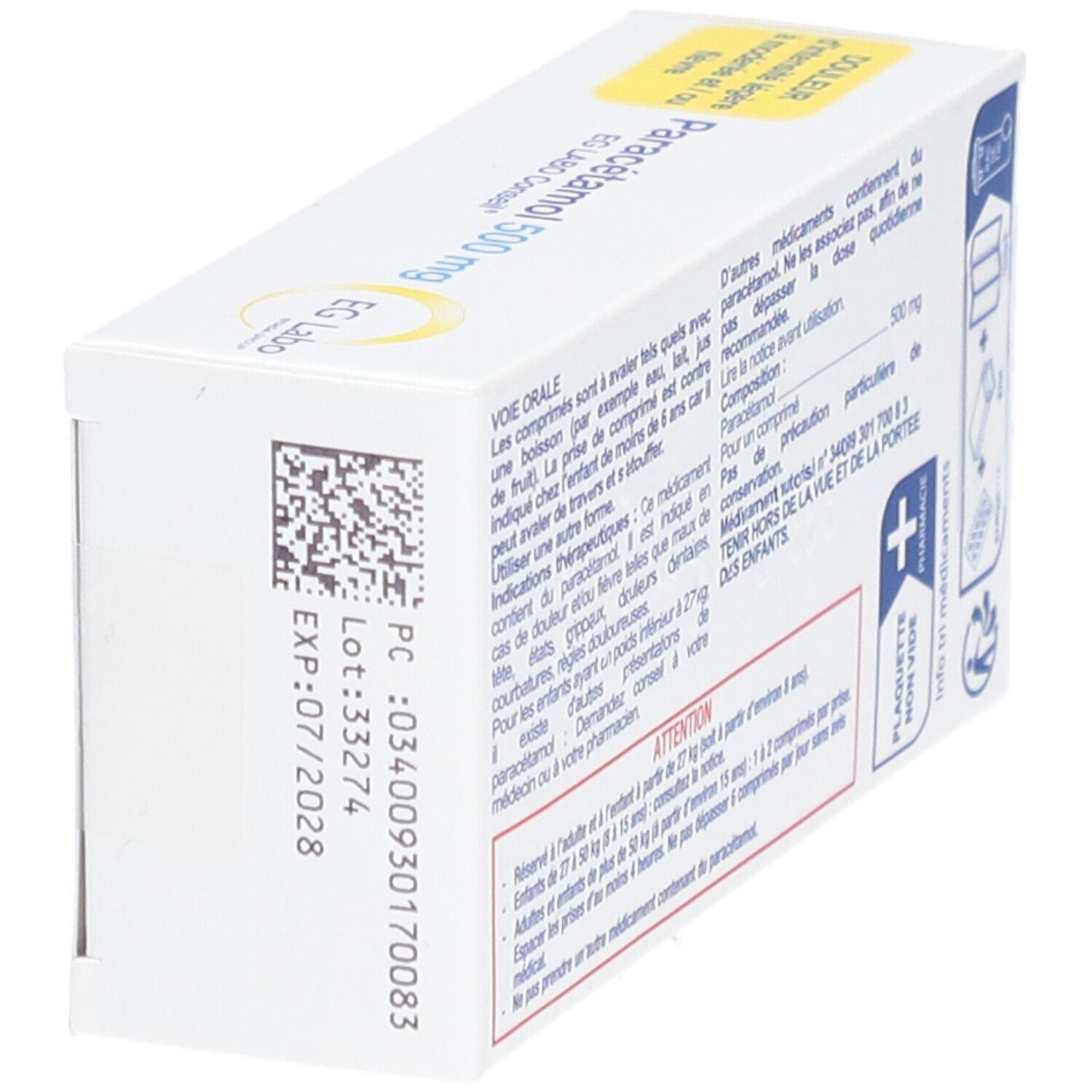 PARACETAMOL Comprimés 500 mg