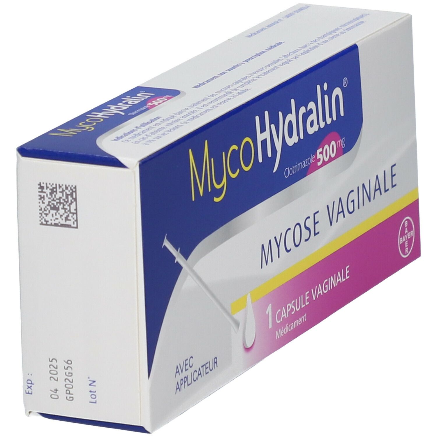 MycoHydralin 500mg capsule vaginale avec applicateur