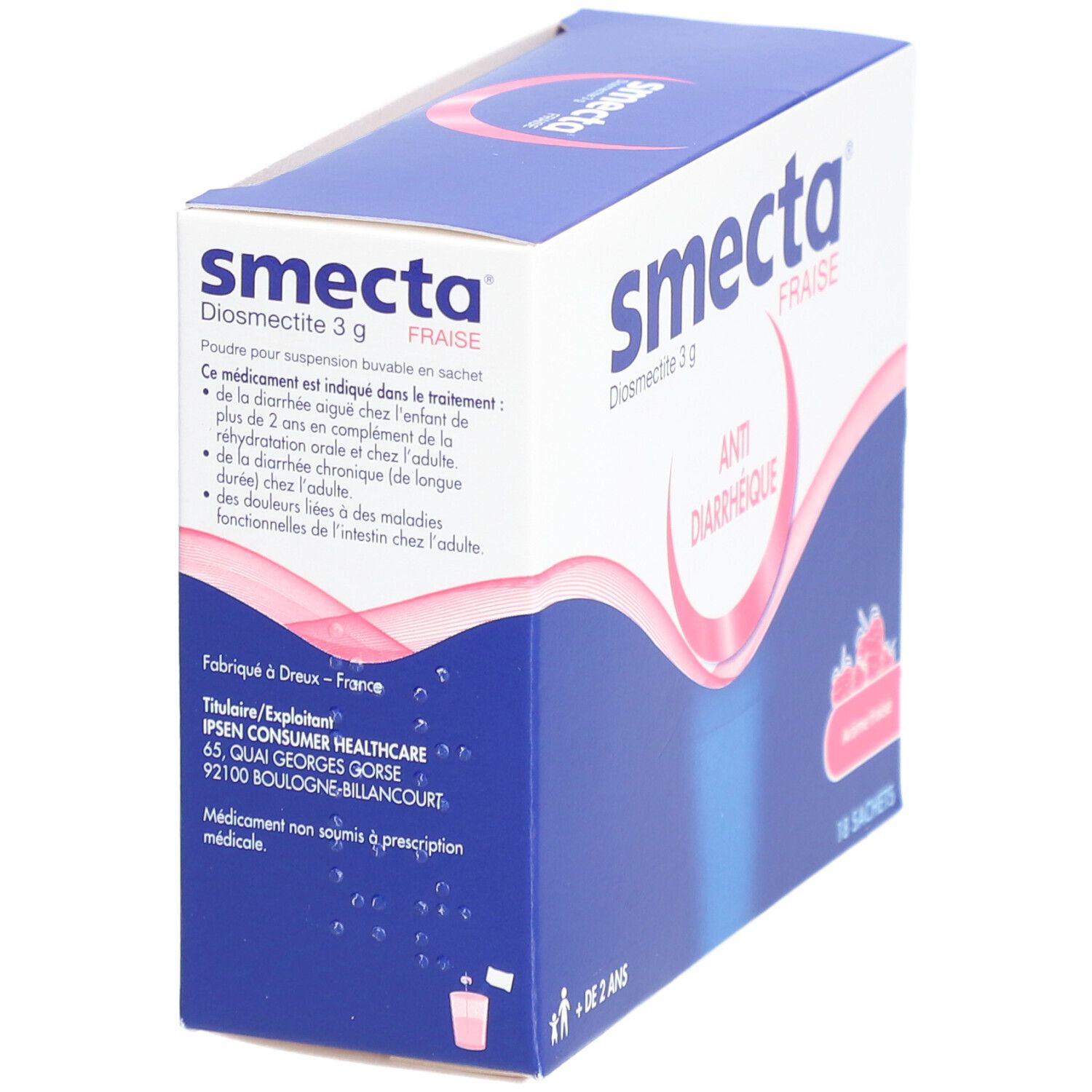 Smecta 3g Fraise – Traitement de la diarrhée aiguë et des troubles digestifs