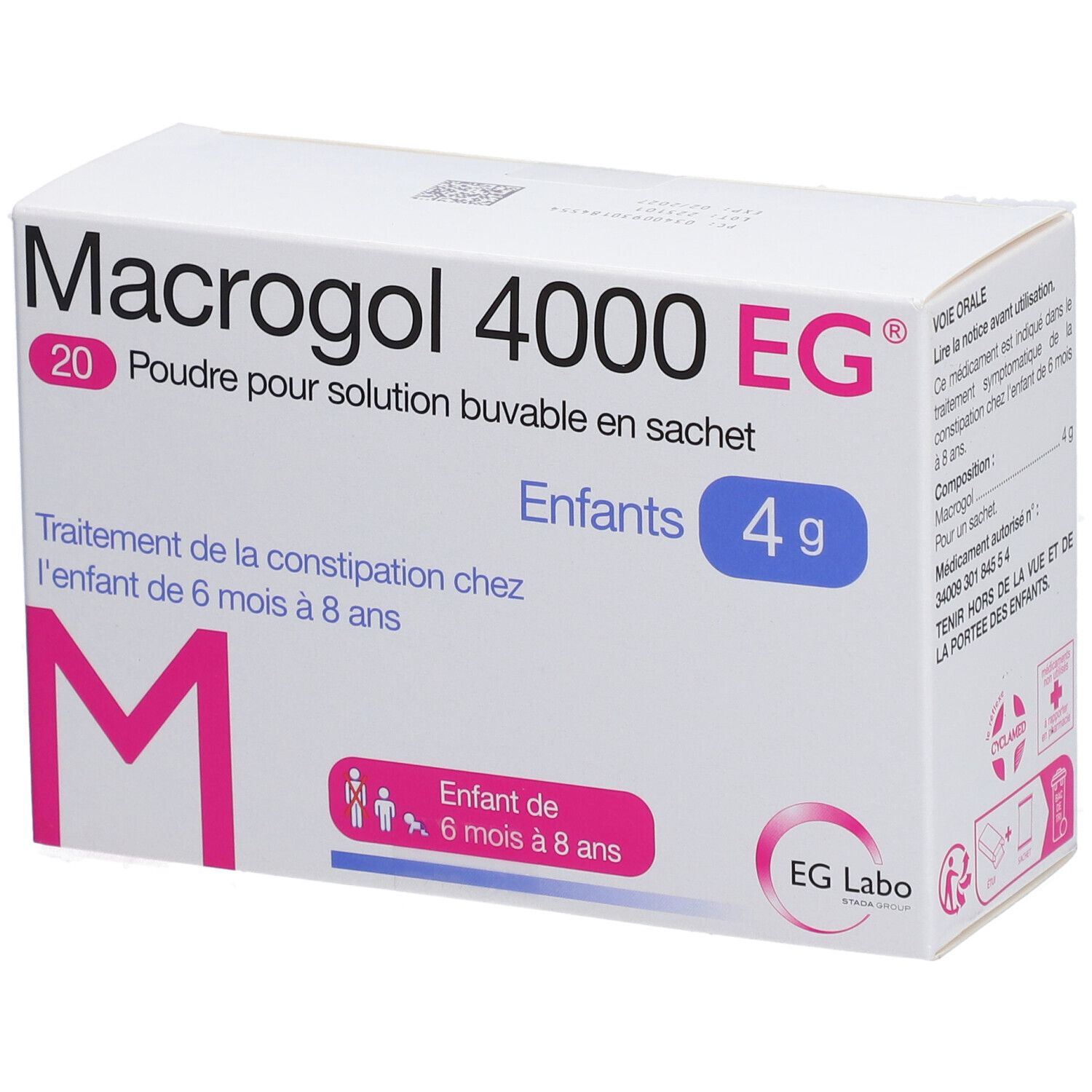 EG Labo Macrogol 4000 Enfants 4 g Poudre pour Solution Buvable