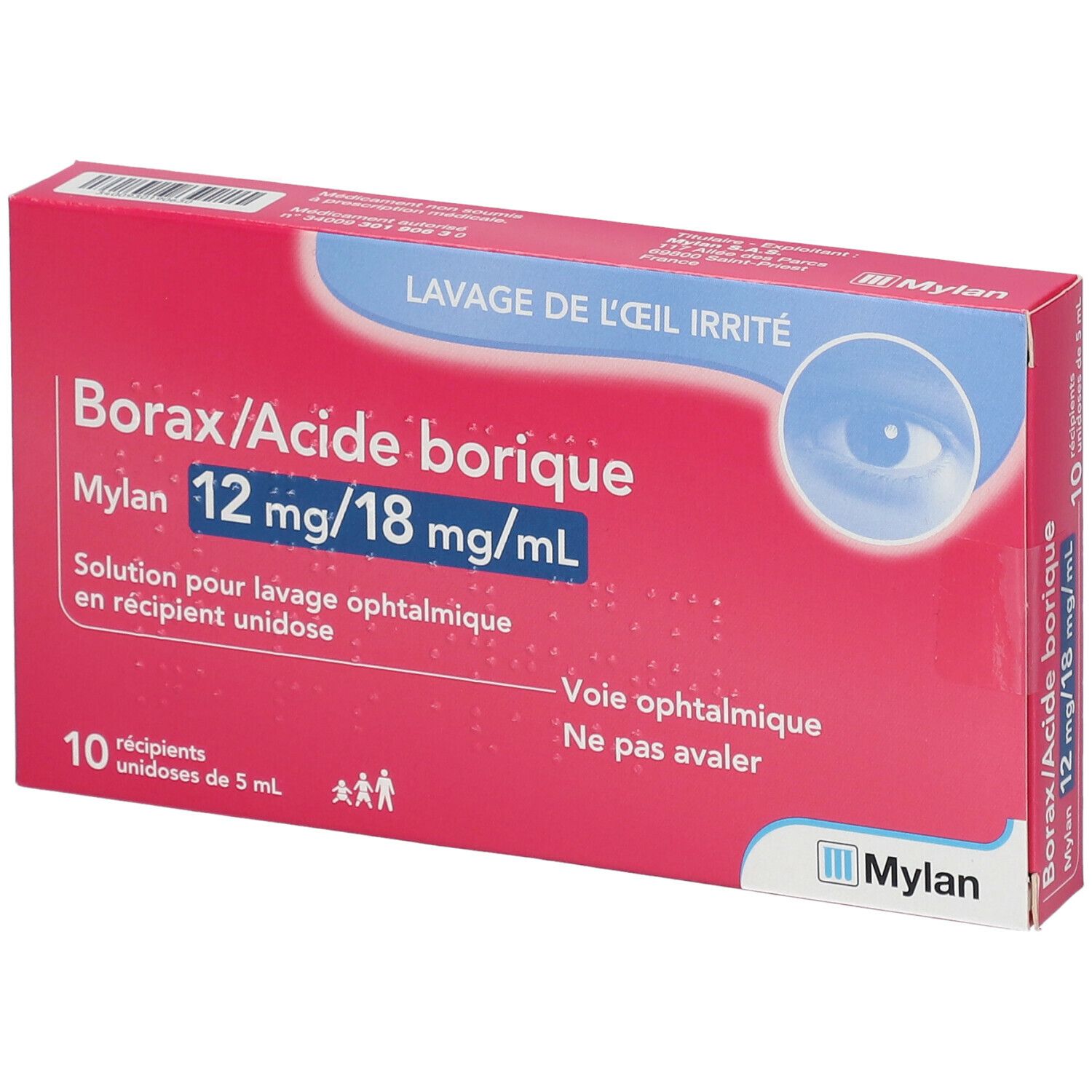 Borax/Acide Borique Arrow 12mg/18mg/ml 20X5ml unidoses