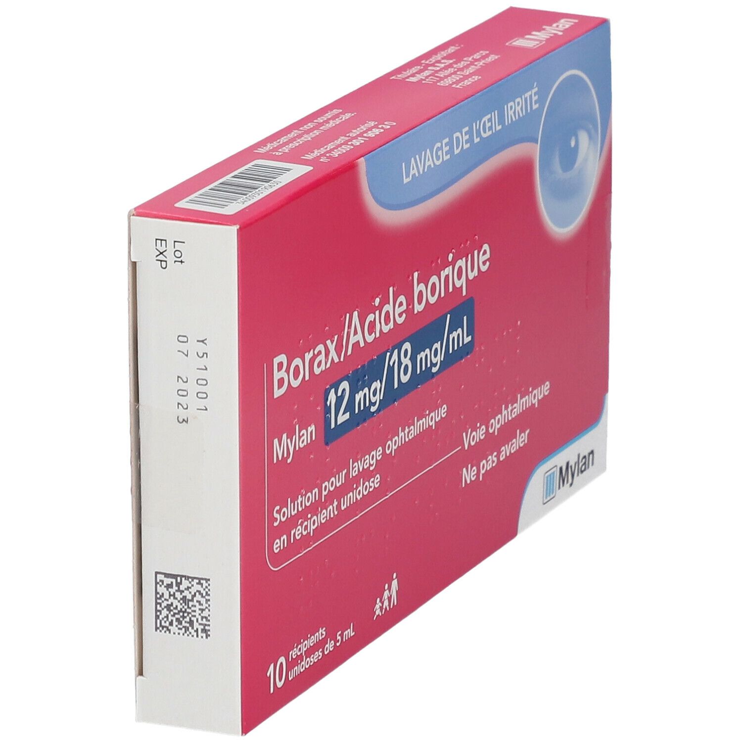 Borax/Acide borique Viatris 12mg/18mg/ml Mylan 50 ml - Redcare Pharmacie