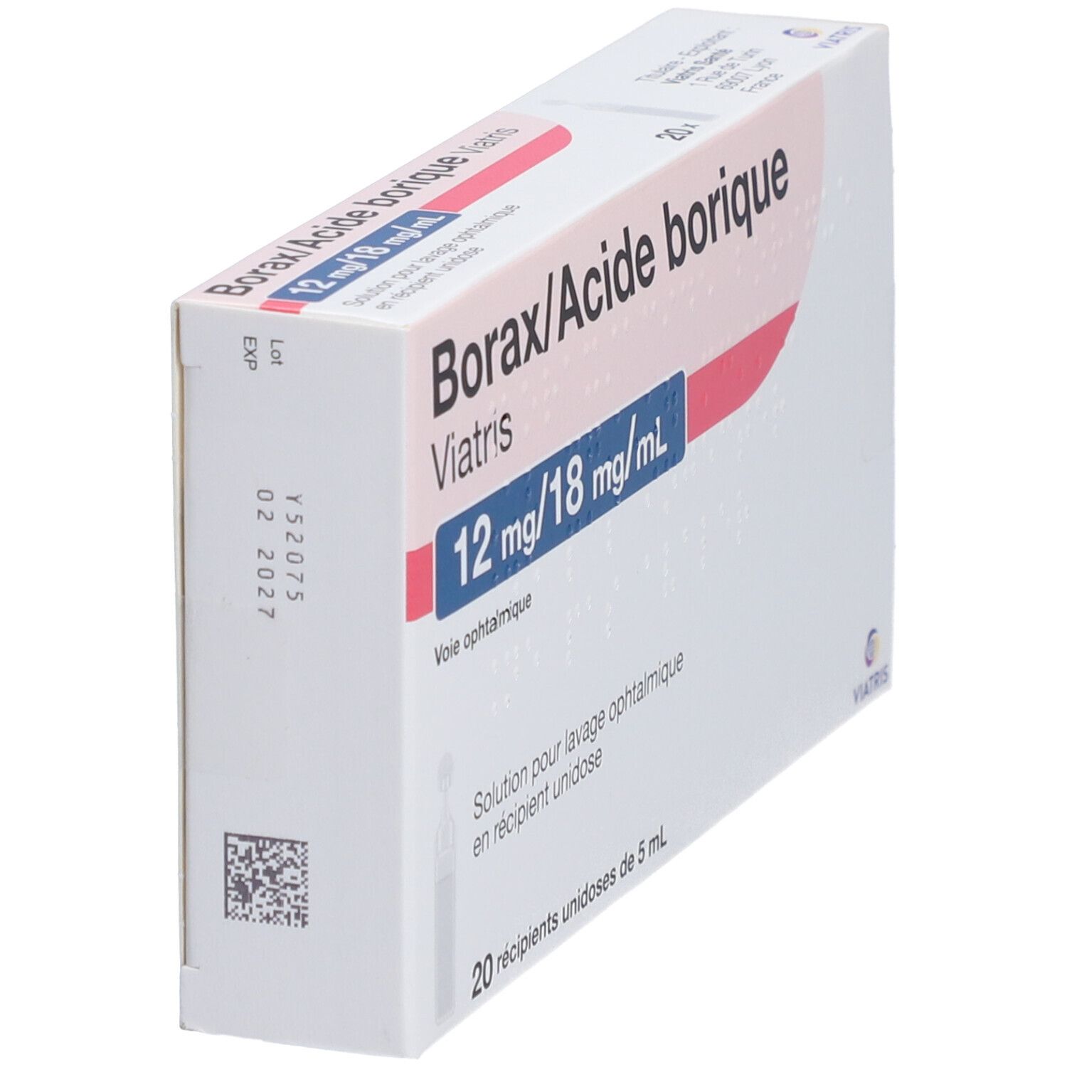 Mylan Viatris Borax Acide Borique solution oculaire
