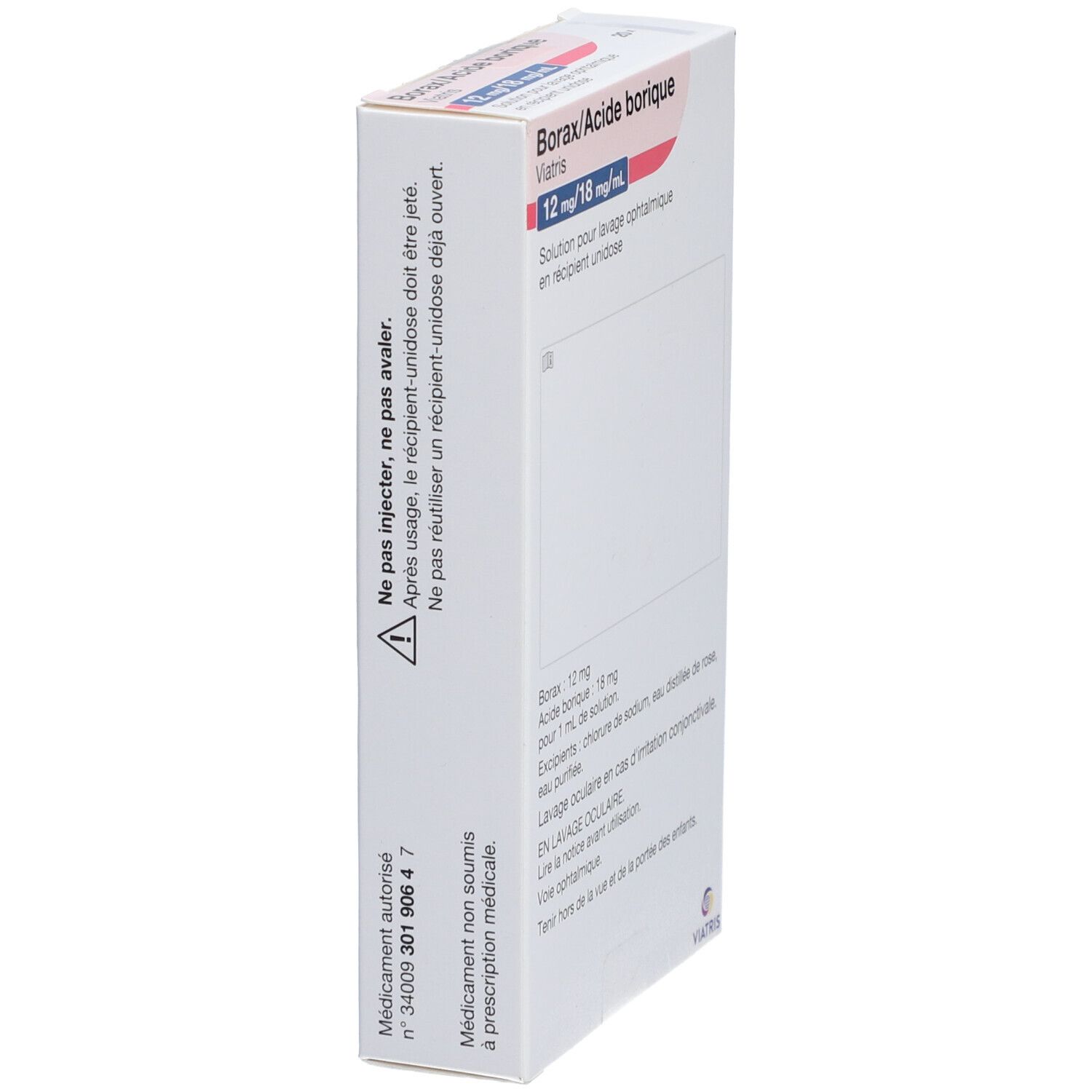 Mylan Viatris Borax Acide Borique solution oculaire