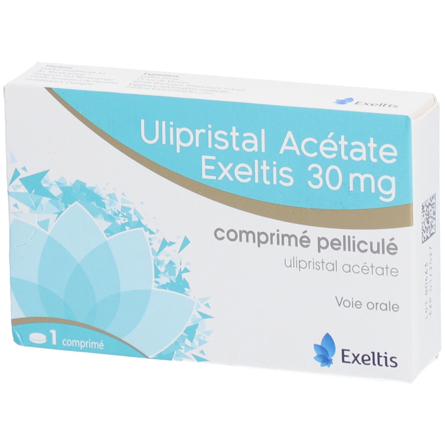 Exeltis Ulipristal Acétate 30 mg Comprimé Pelliculé