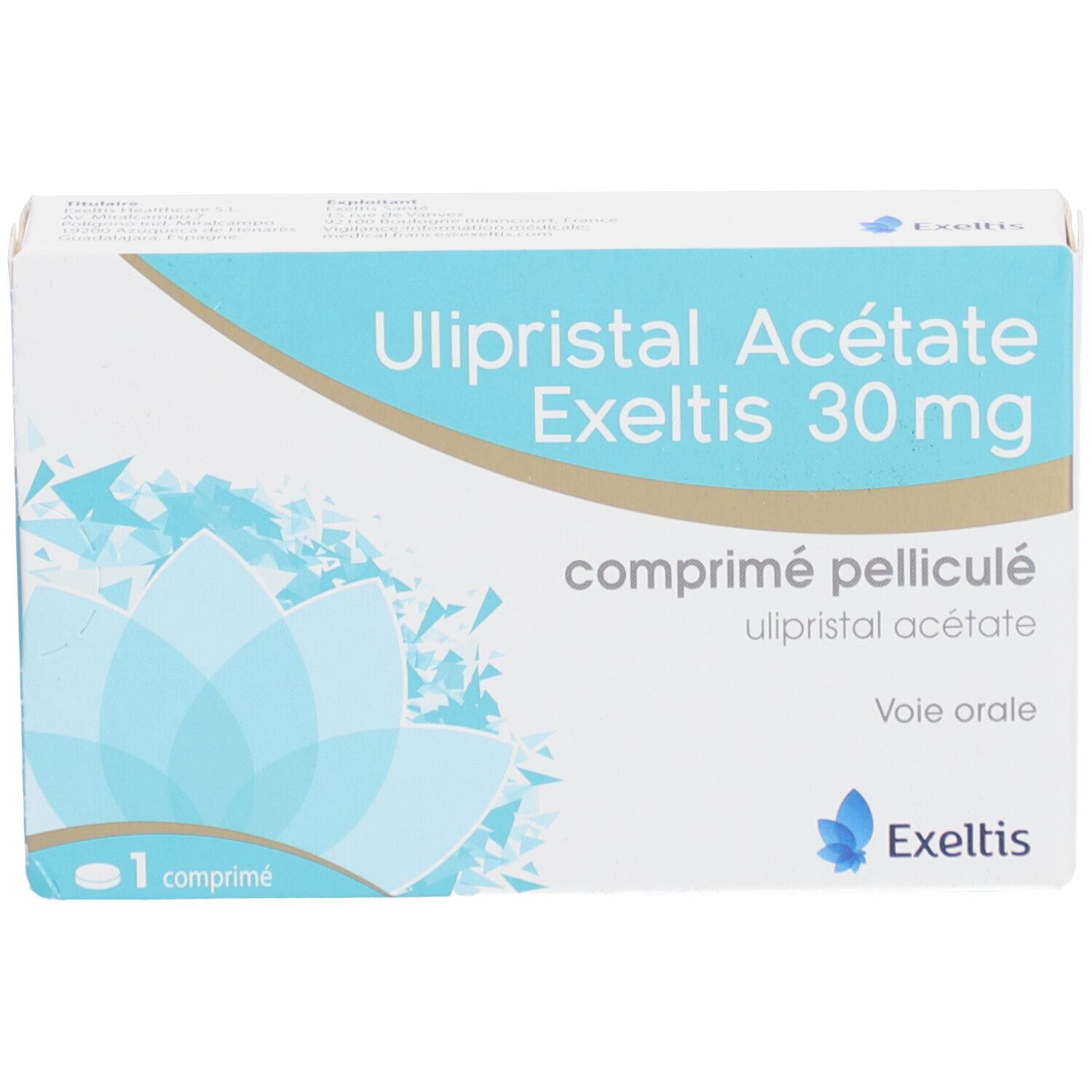 Exeltis Ulipristal Acétate 30 mg Comprimé Pelliculé