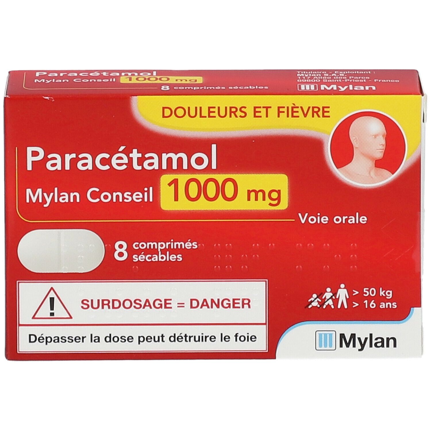 Paracétamol Mylan Conseil 1000 mg