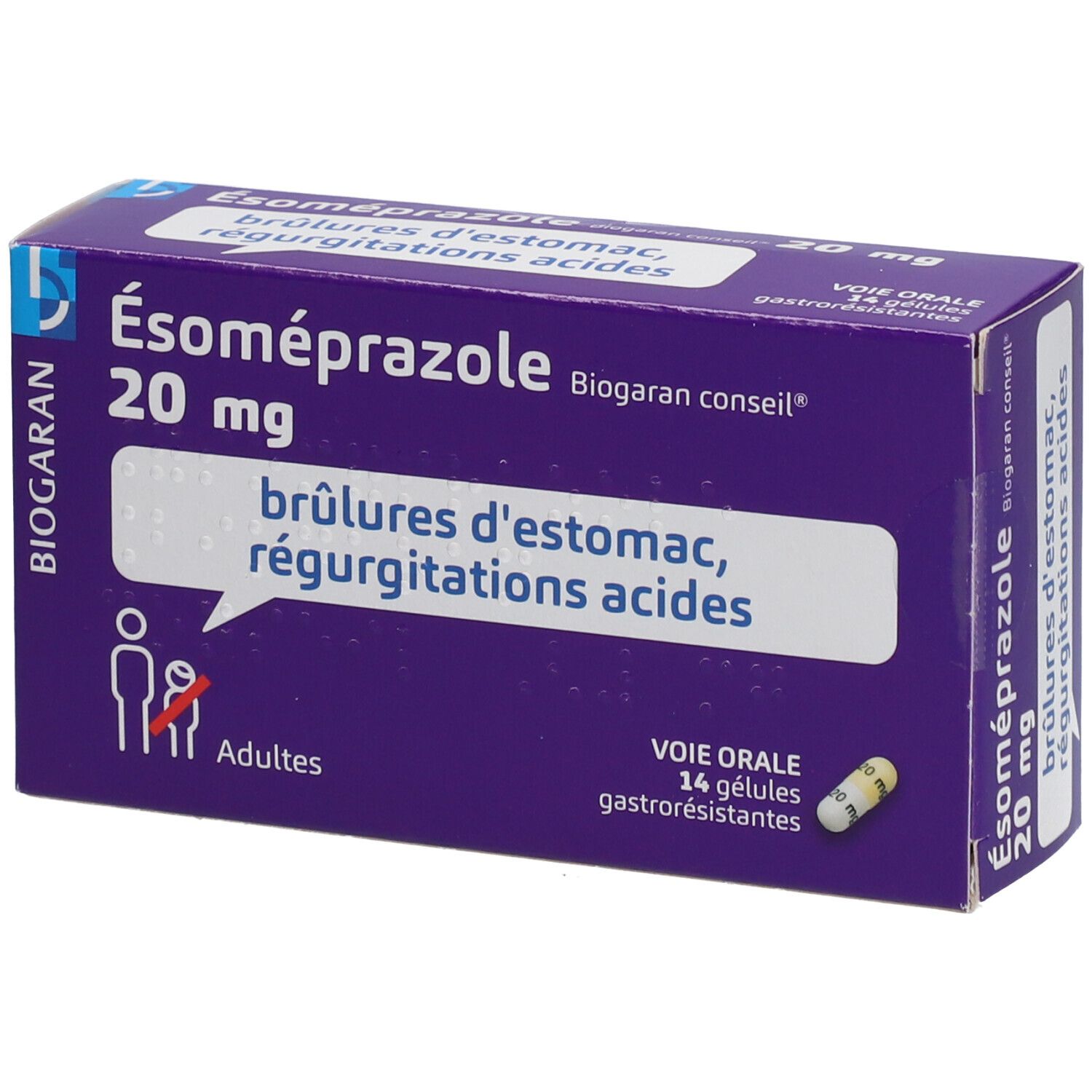 Biogaran Ésomprazole 20 mg Conseil - 14 Gélules