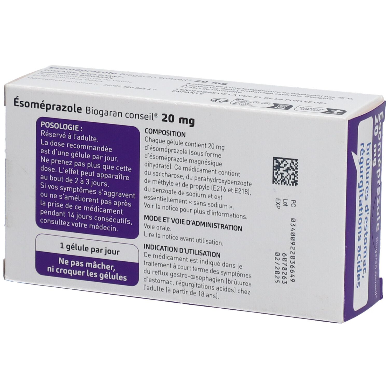 Biogaran Ésomprazole 20 mg Conseil - 14 Gélules
