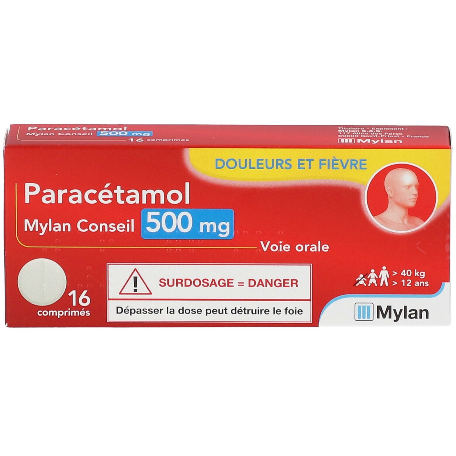 Paracétamol Mylan Conseil 500 mg