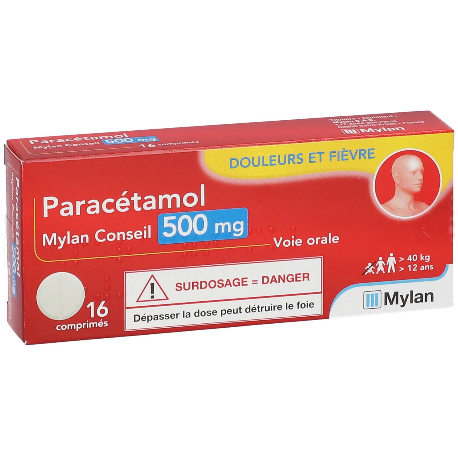Paracétamol Mylan Conseil 500 mg