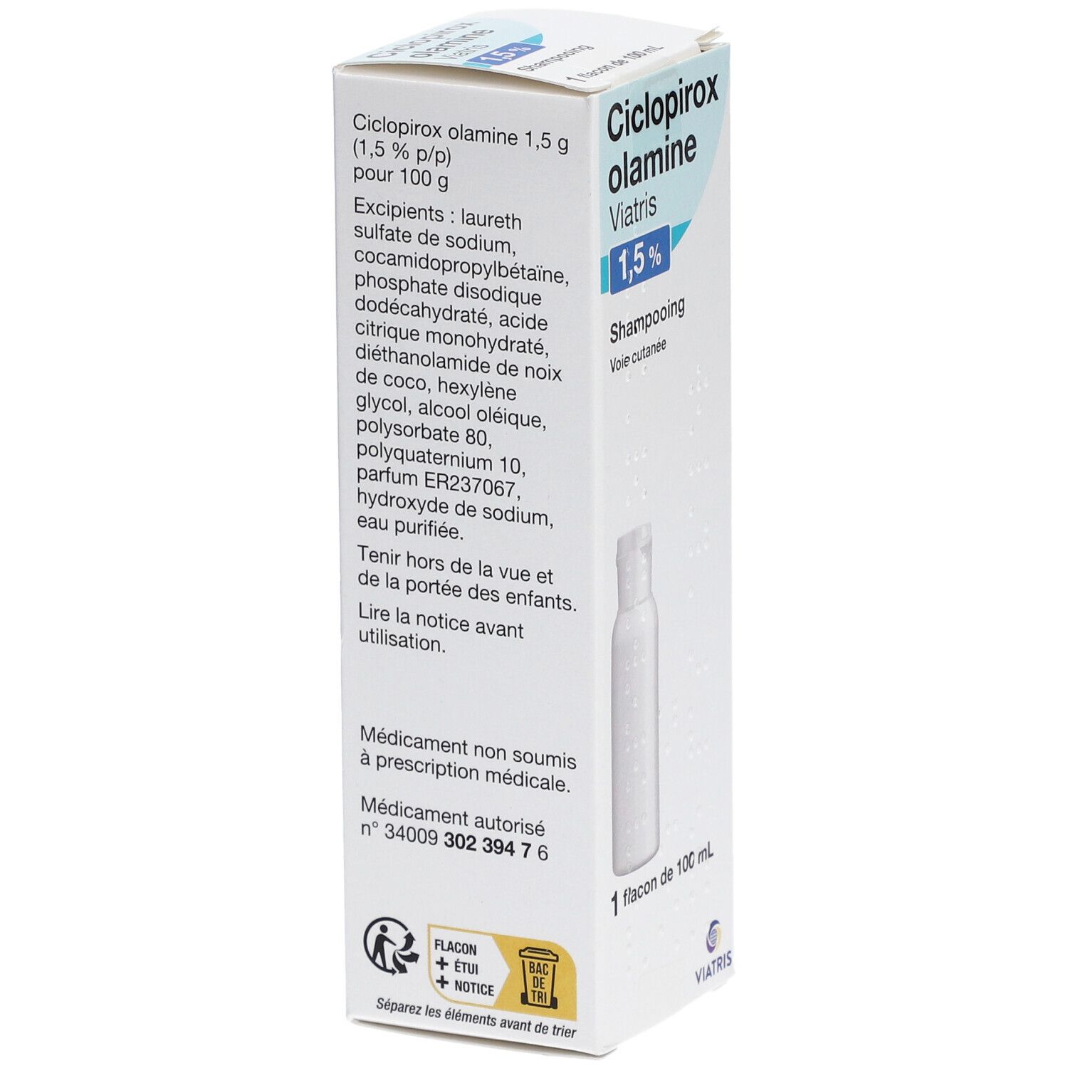 Mylan Viatris Ciclopirox Olamine Shampoo 1,5% Dermatite Séborrhéique