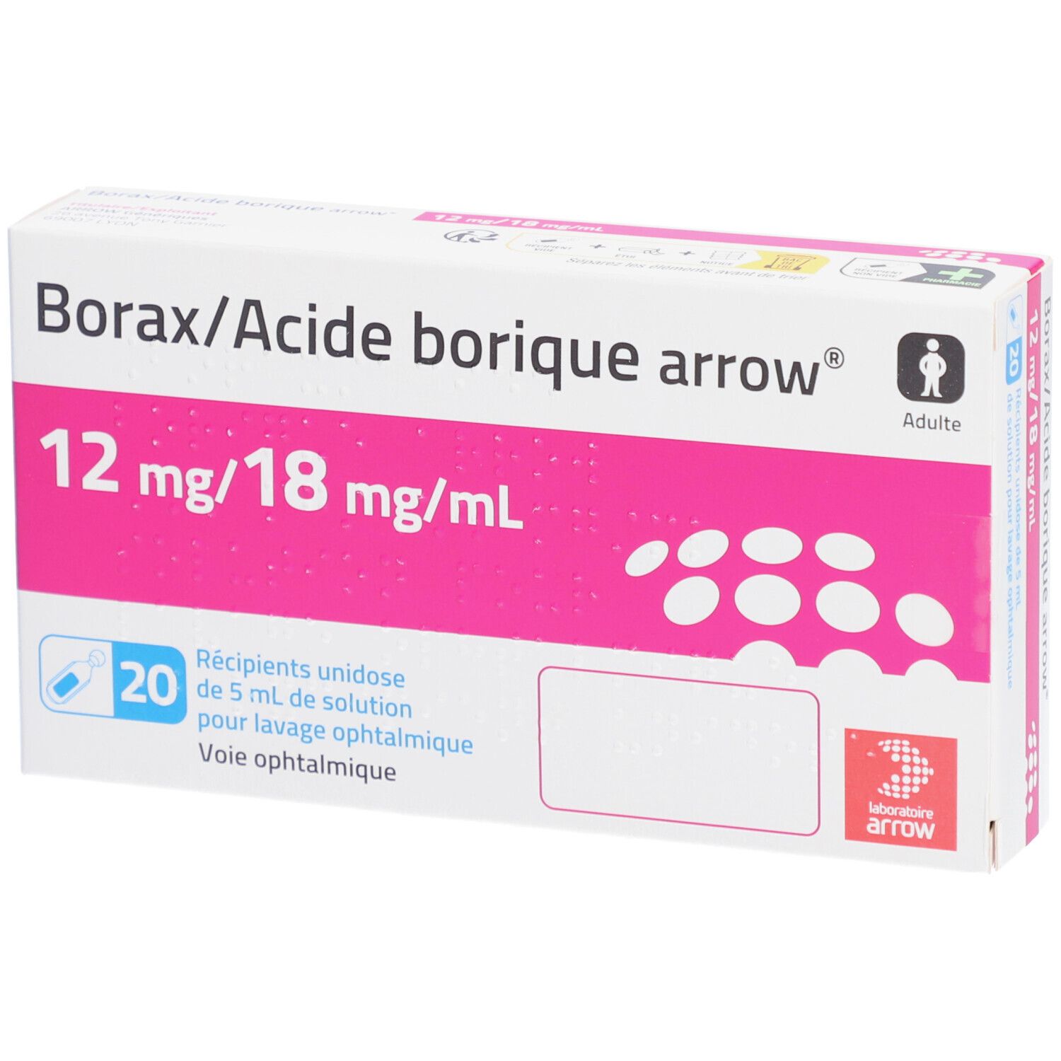 Arrow Borax Acide borique solution oculaire