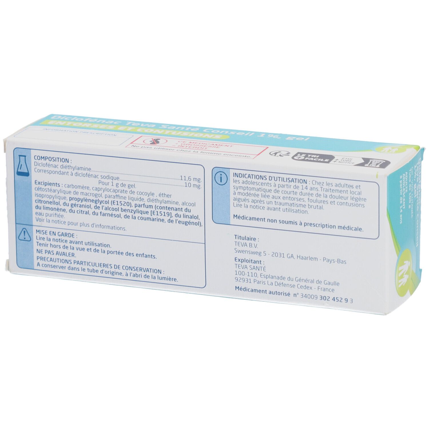 Diclofénac Teva Santé Conseil – Gel 1 %