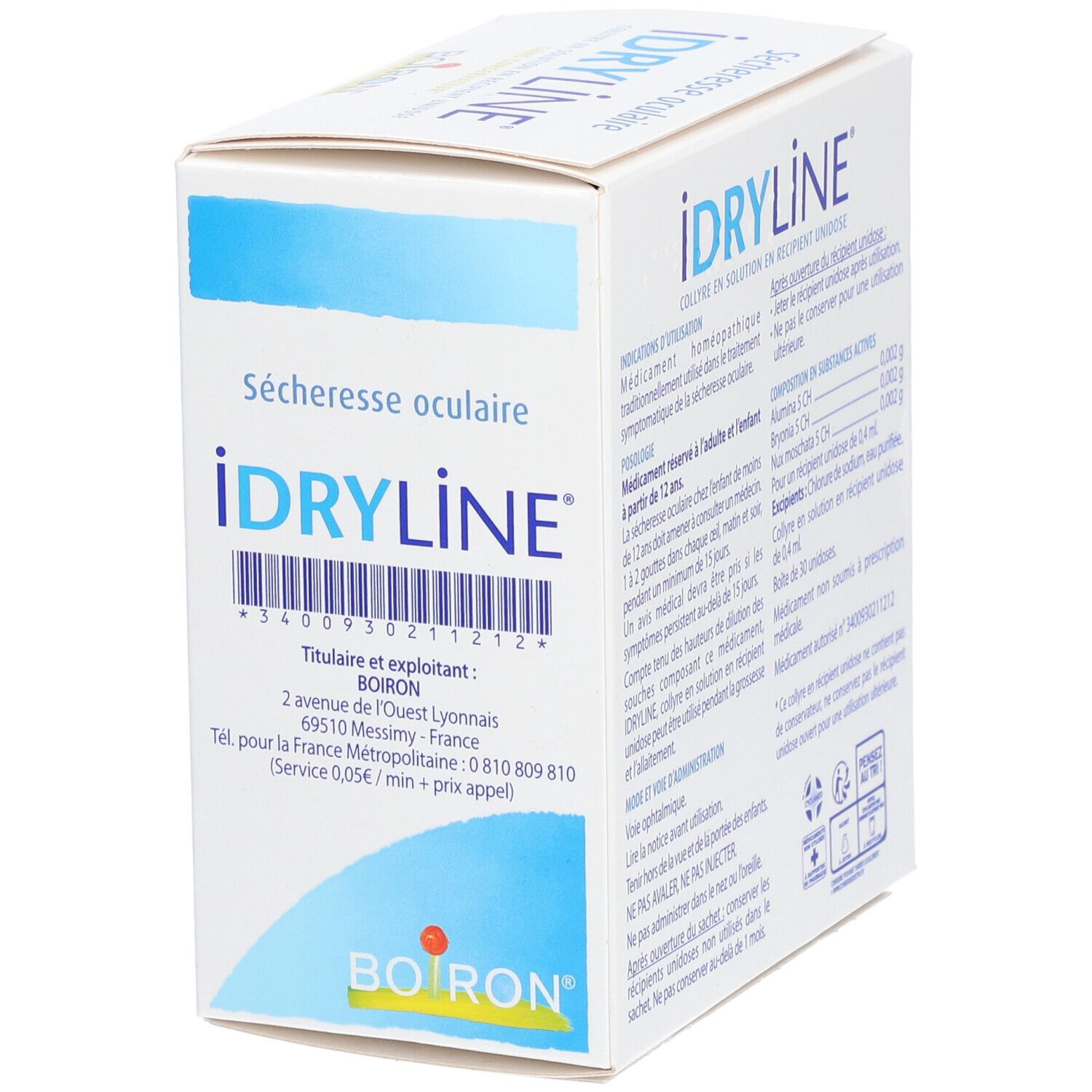 IDRYLINE, collyre en solution en récipient unidose, boîte de 30 récipients unidoses de 0,4