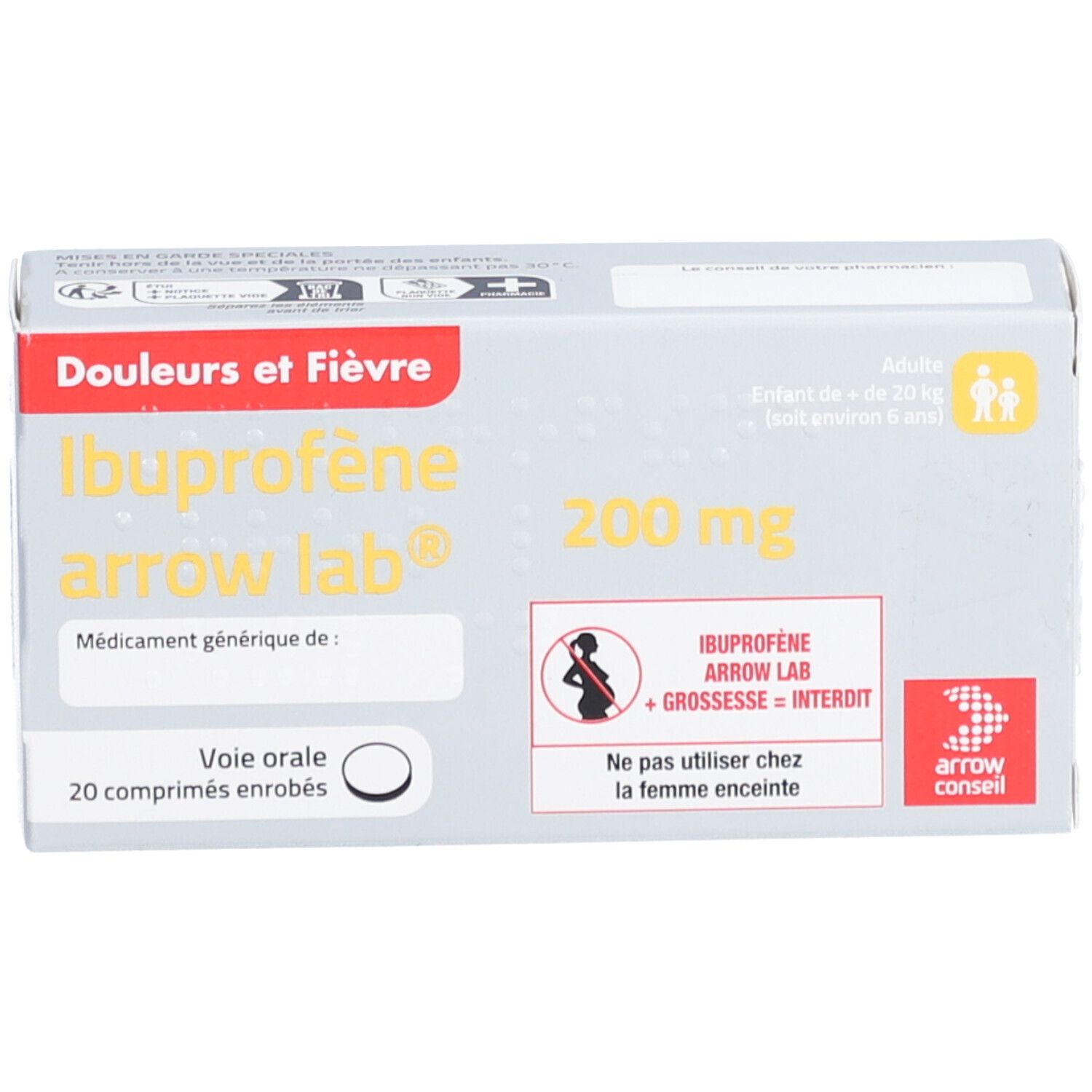 Ibuprofene ARROW Comprimés enrobés 200 mg