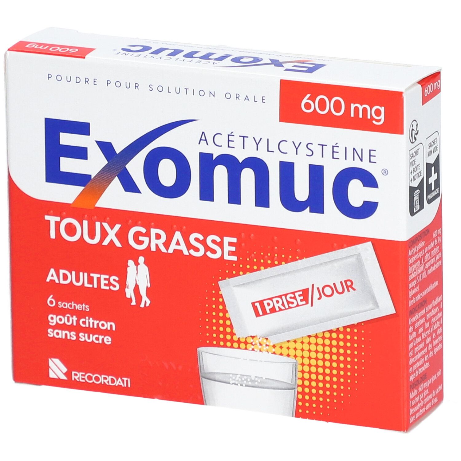 Exomuc Acétylcystéine Adultes 600 mg