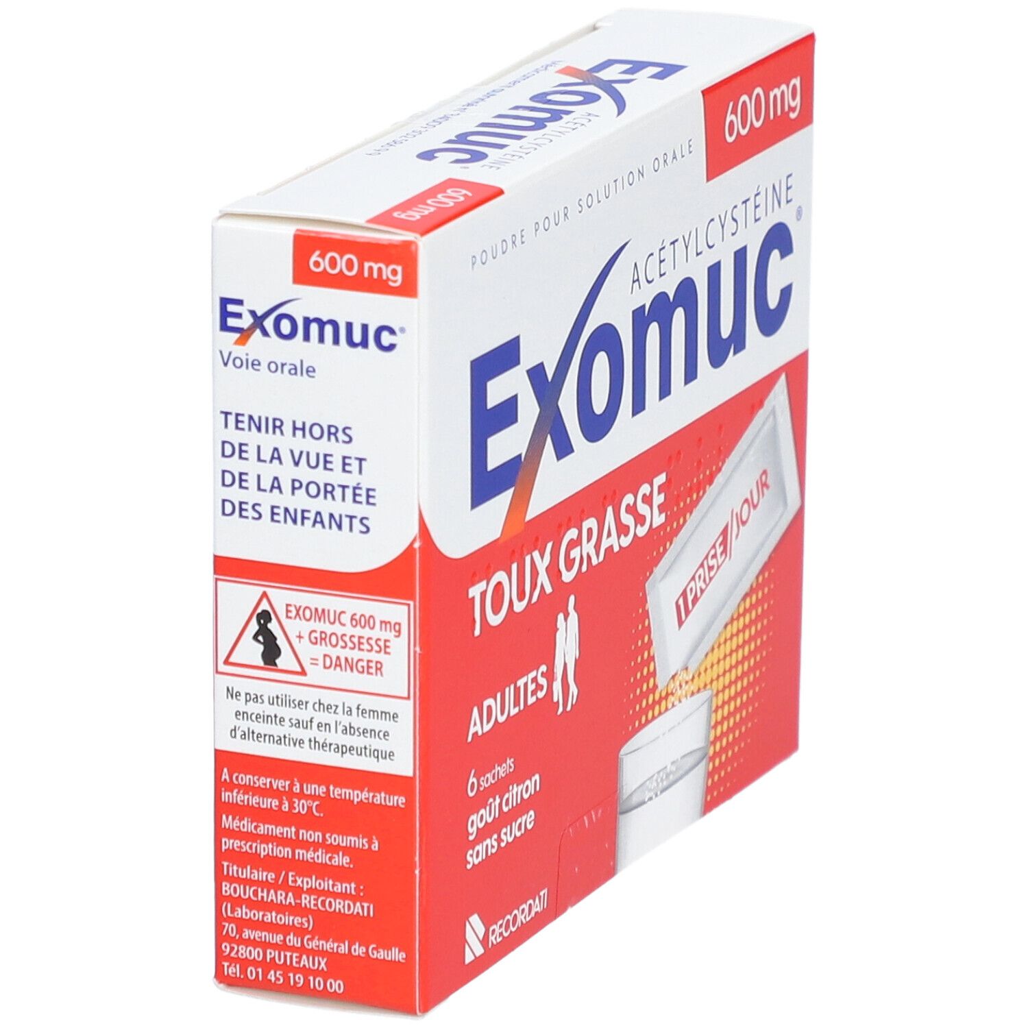 Exomuc Acétylcystéine Adultes 600 mg