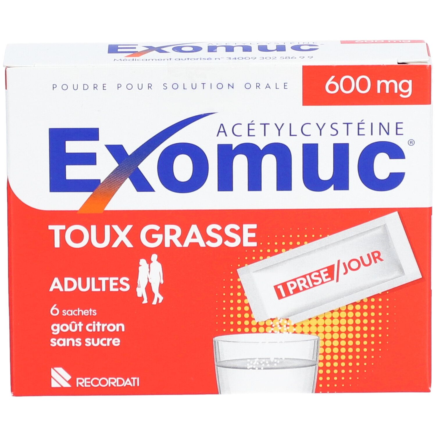 Exomuc Acétylcystéine Adultes 600 mg