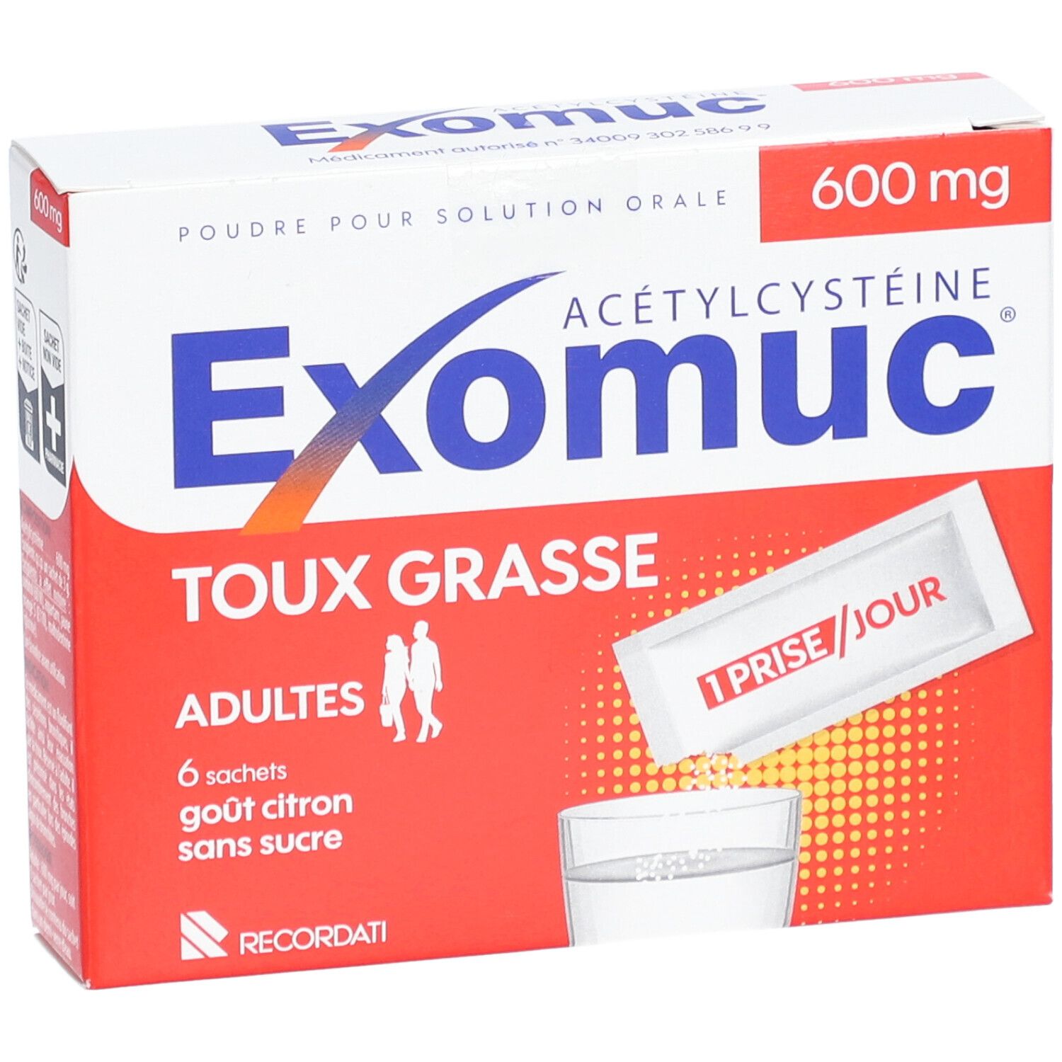 Exomuc Acétylcystéine Adultes 600 mg