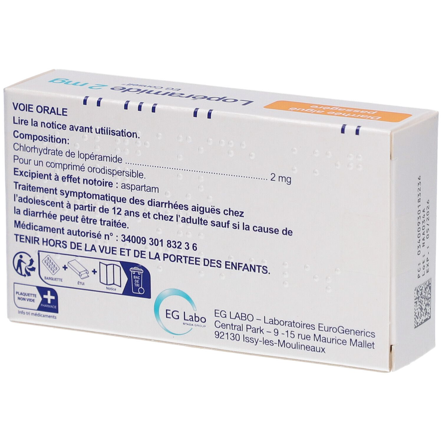 EG Labo Lopéramide 2 mg EG Conseil