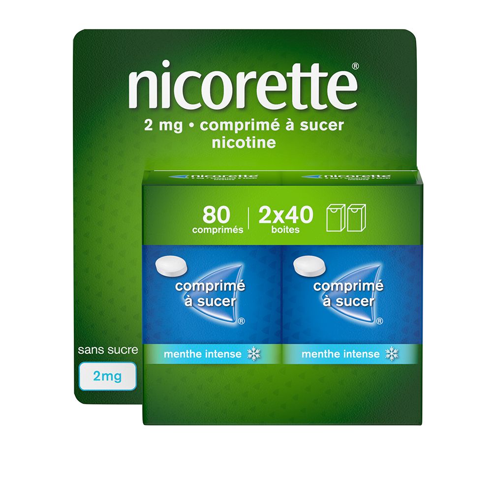 NICORETTE® Comprimé à sucer Menthe Intense 2 mg / BT 80