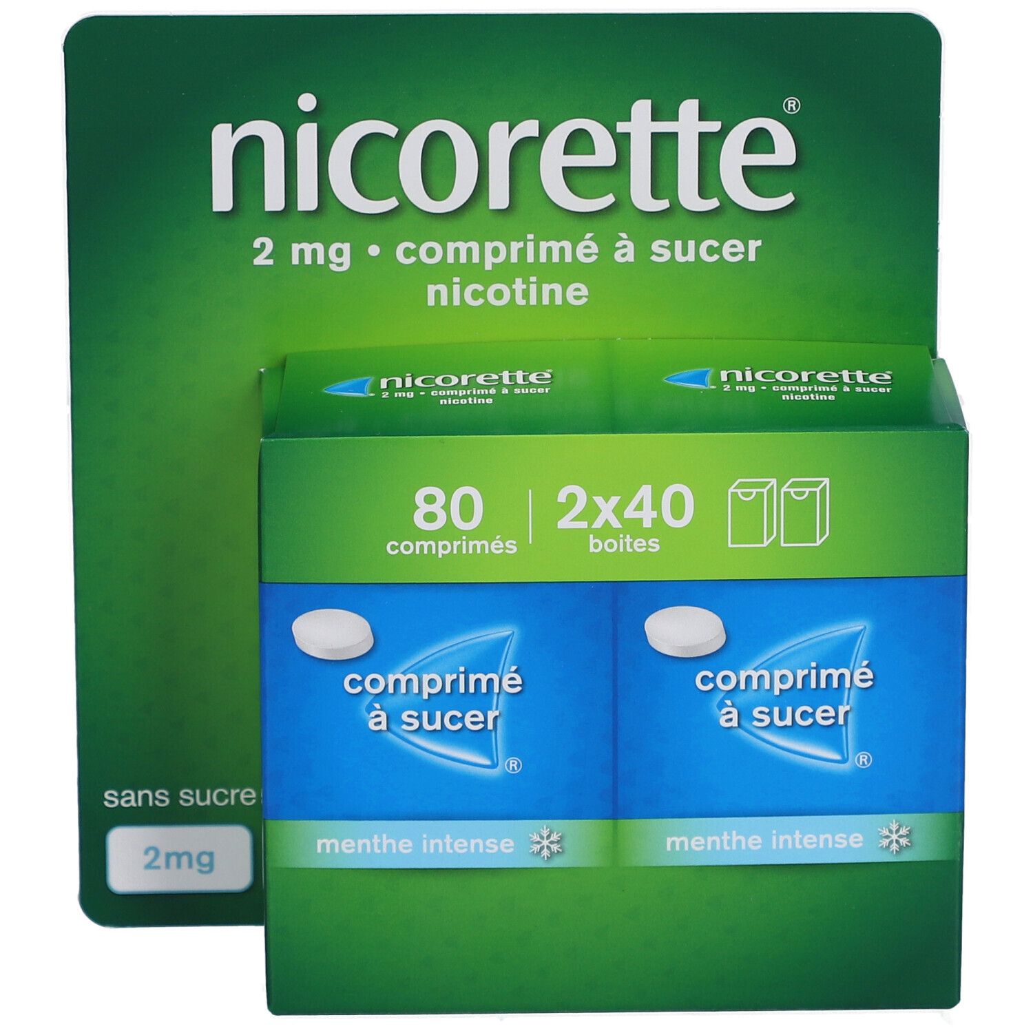 NICORETTE® Comprimé à sucer Menthe Intense 2 mg / BT 80