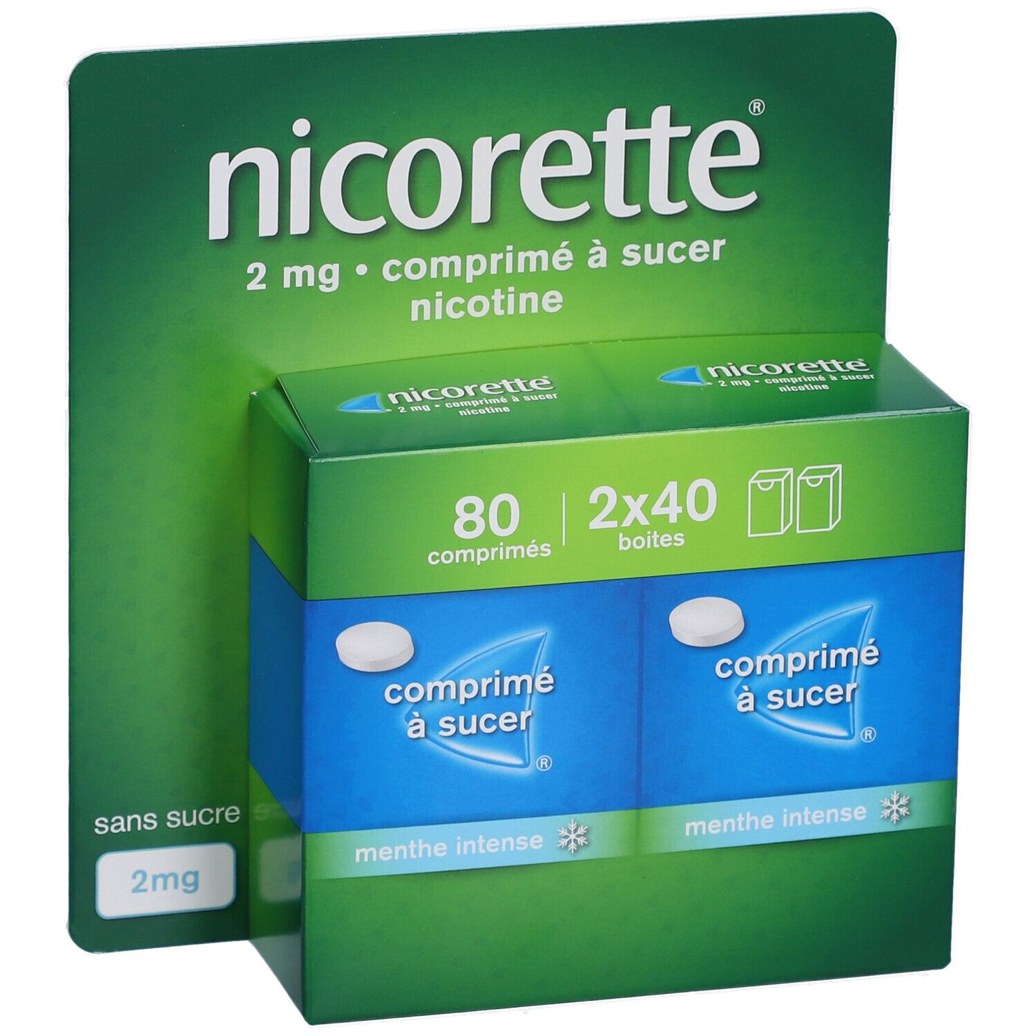 NICORETTE® Comprimé à sucer Menthe Intense 2 mg / BT 80