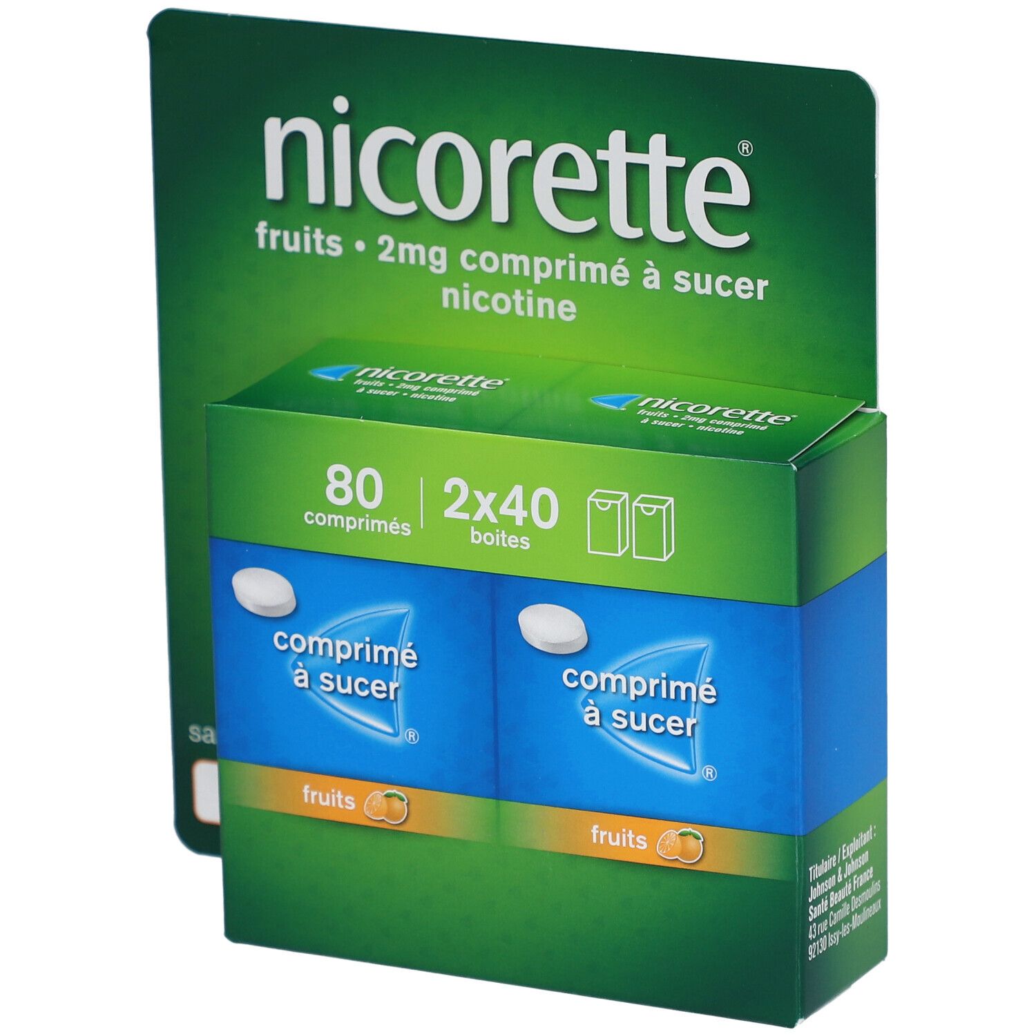 NICORETTE® Comprimé à sucer Fruits 2 mg/BT 80